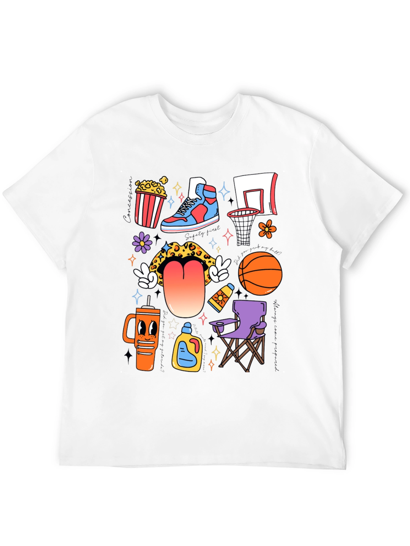 Funky Basketball Lovers Graphic T-Shirt