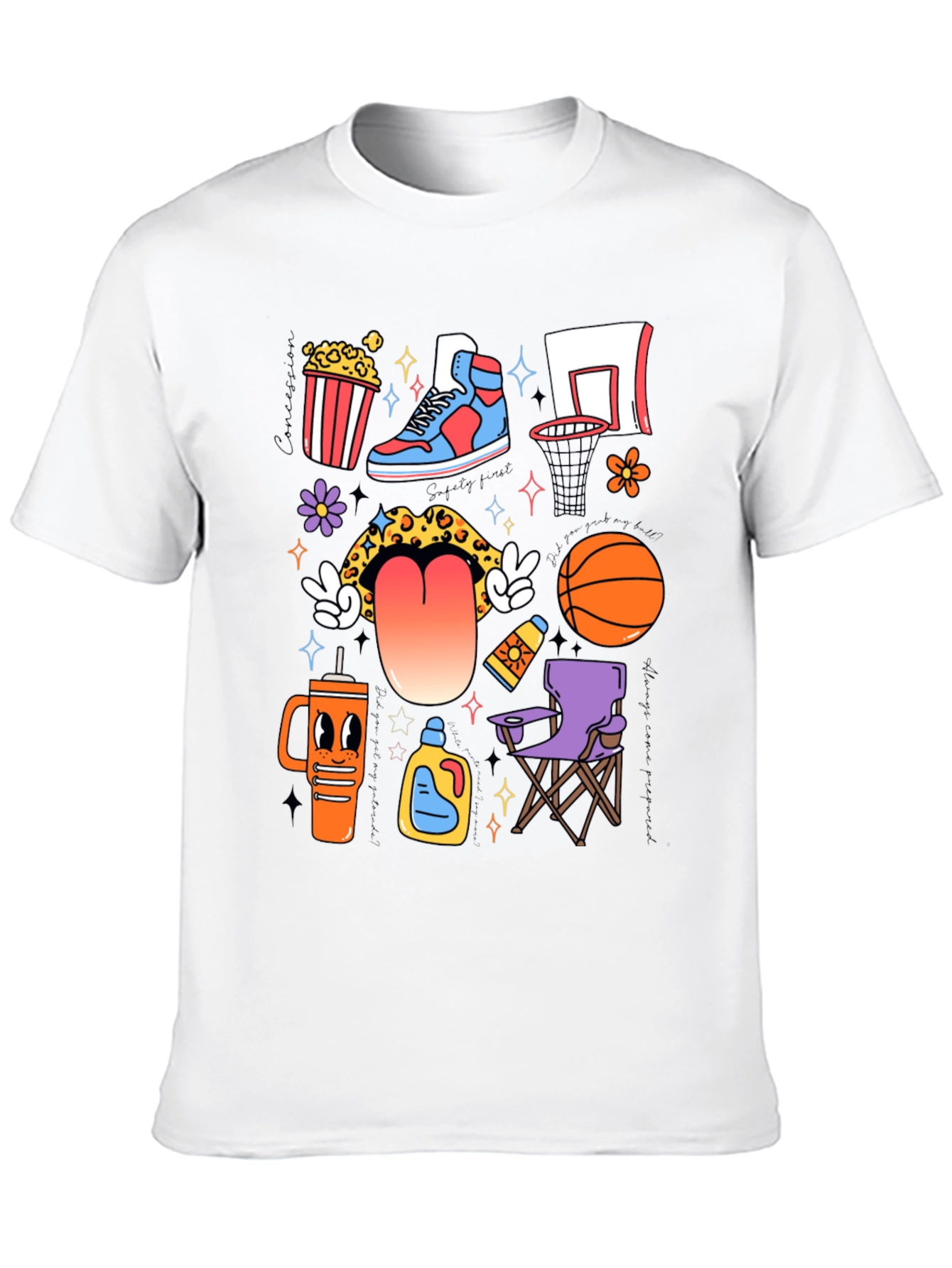 Funky Basketball Lovers Graphic T-Shirt