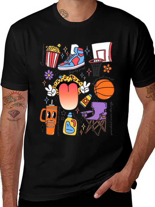 Funky Basketball Lovers Graphic T-Shirt
