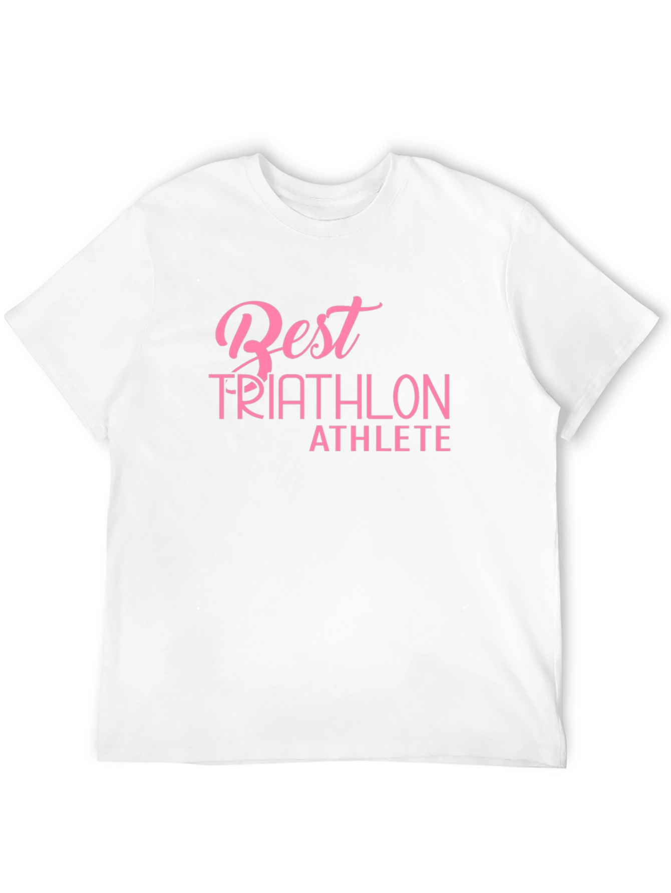 Best Triathlon Athlete Pink Graphic Tee