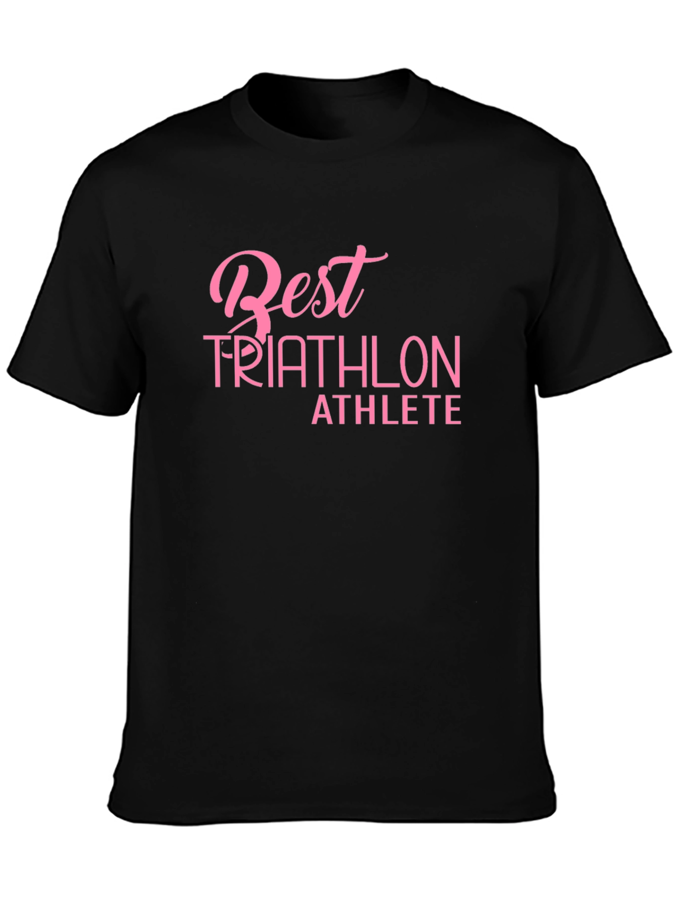 Best Triathlon Athlete Pink Graphic Tee
