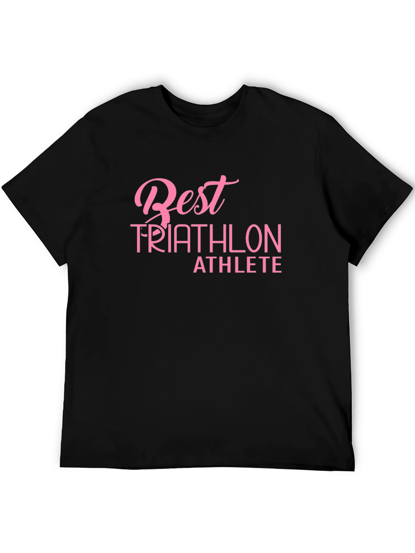 Best Triathlon Athlete Pink Graphic Tee