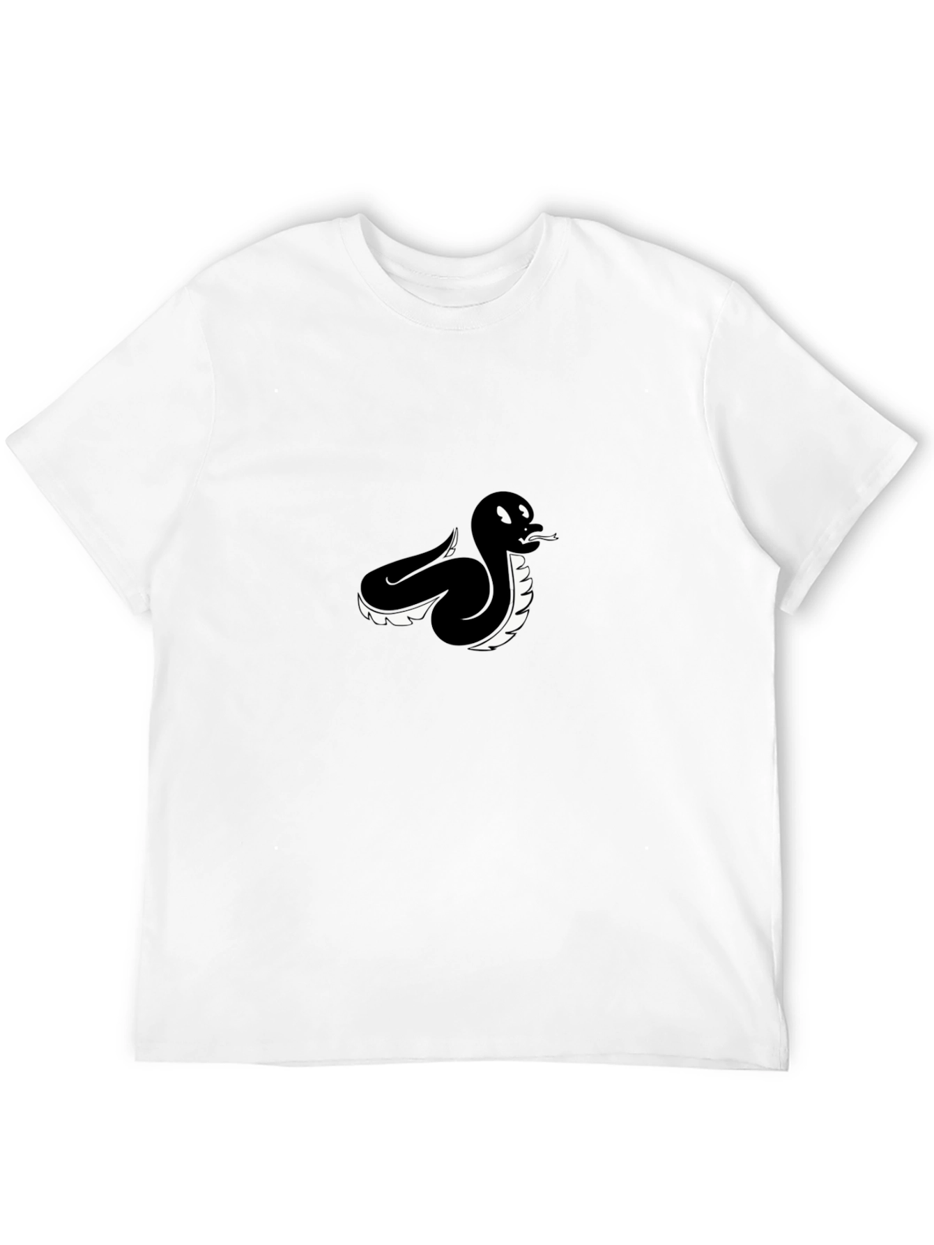 Black Snake Graphic Tee - Cool Cartoon Serpent Design