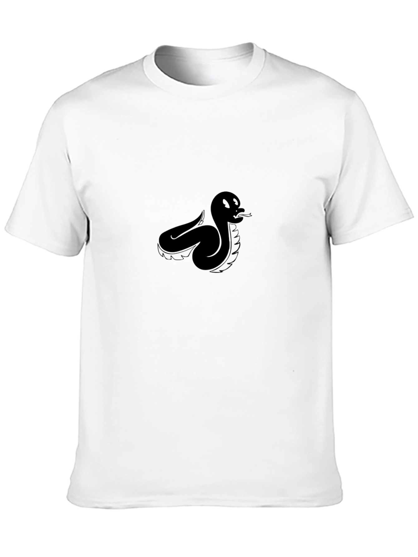 Black Snake Graphic Tee - Cool Cartoon Serpent Design