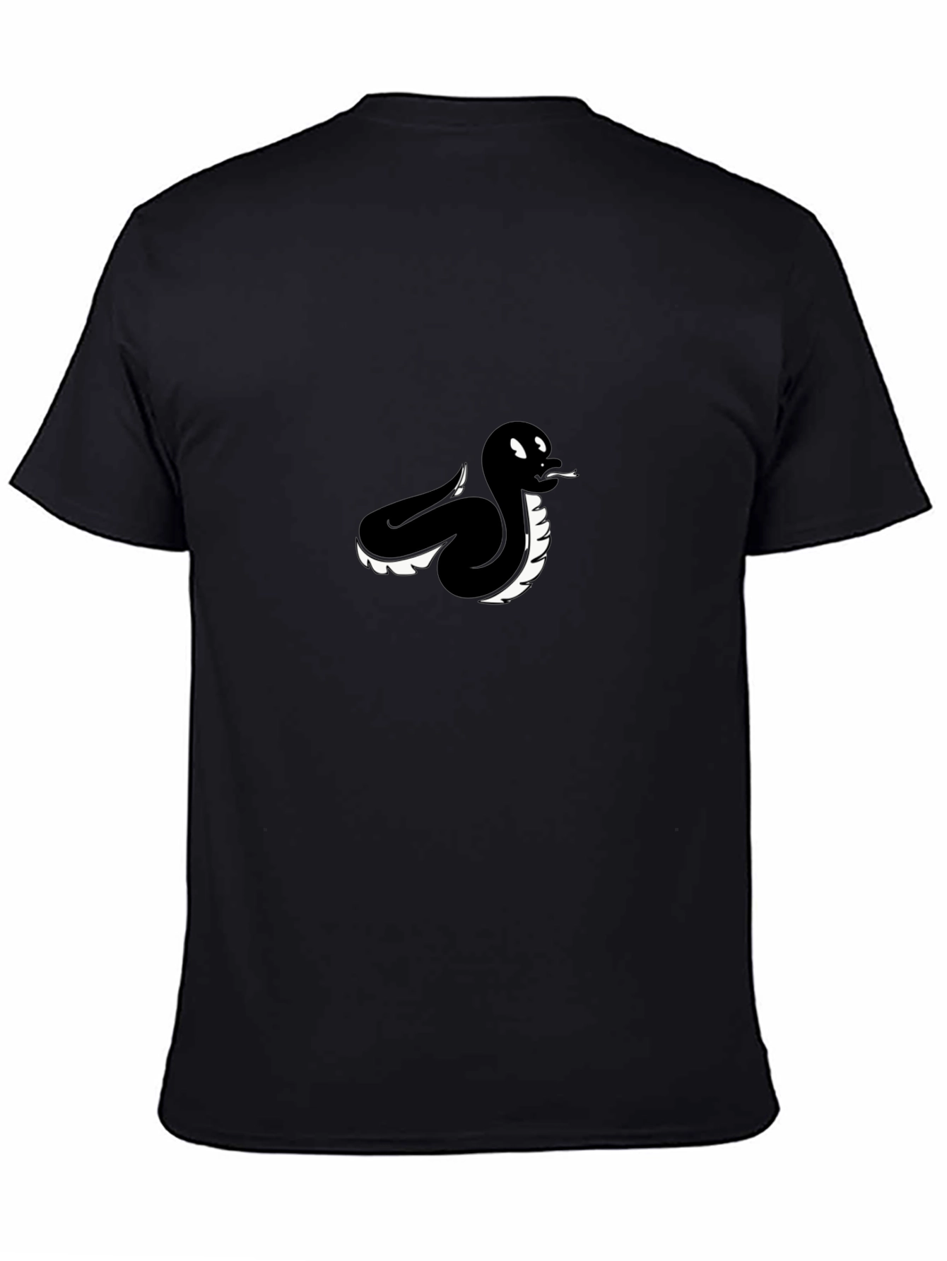 Black Snake Graphic Tee - Cool Cartoon Serpent Design