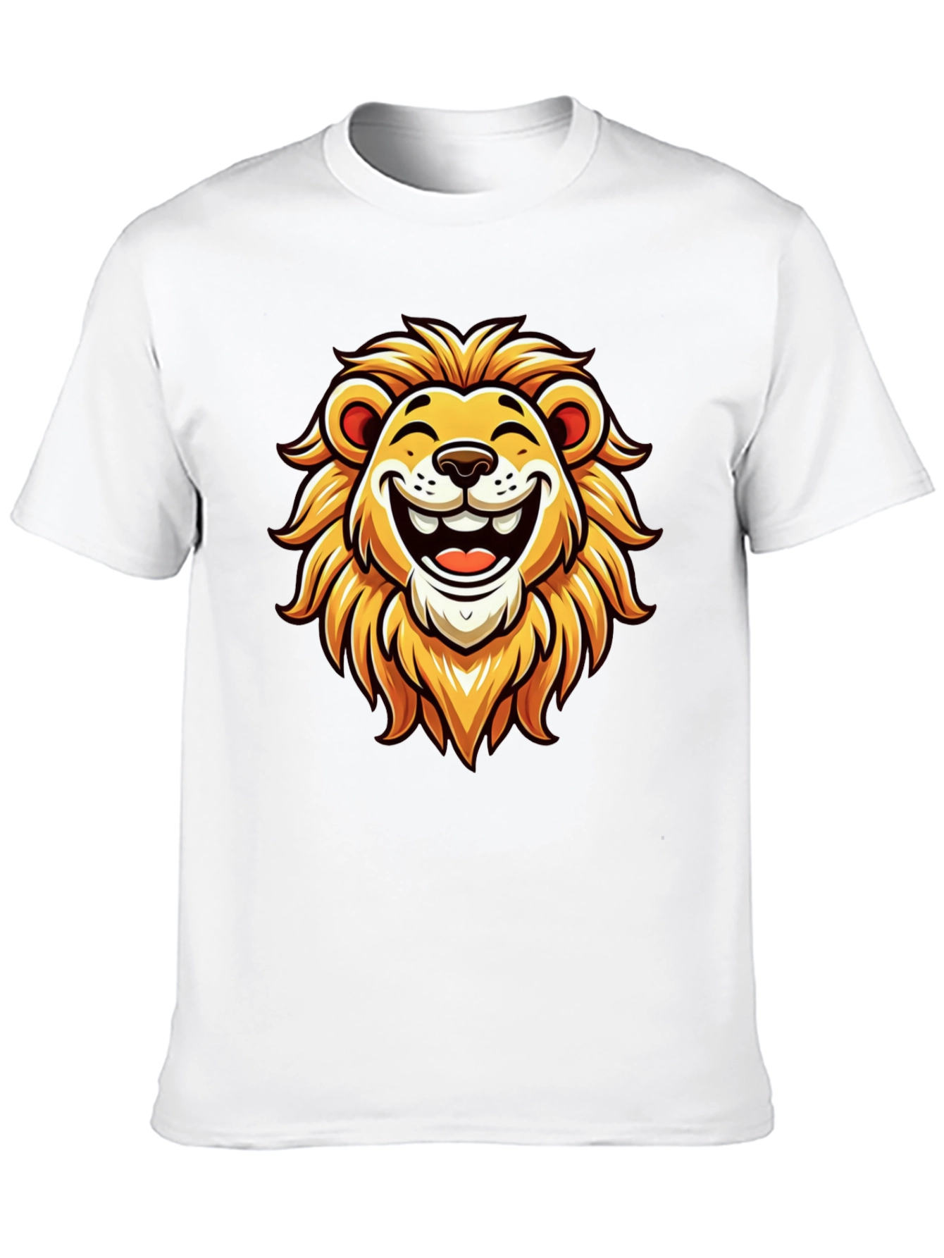 Lion Graphic Tee - Black Cotton T-Shirt