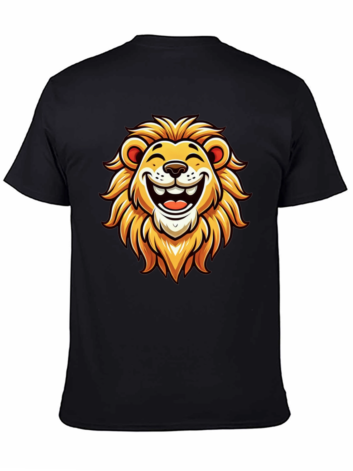 Lion Graphic Tee - Black Cotton T-Shirt