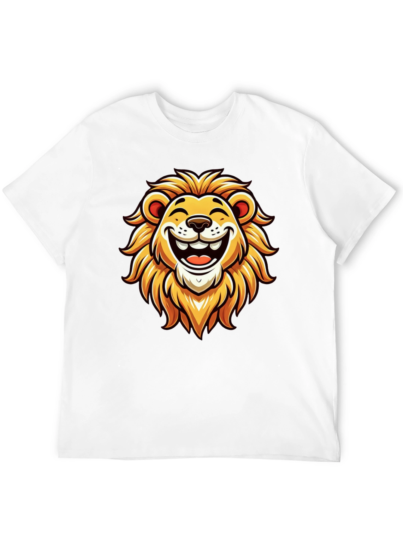 Lion Graphic Tee - Black Cotton T-Shirt