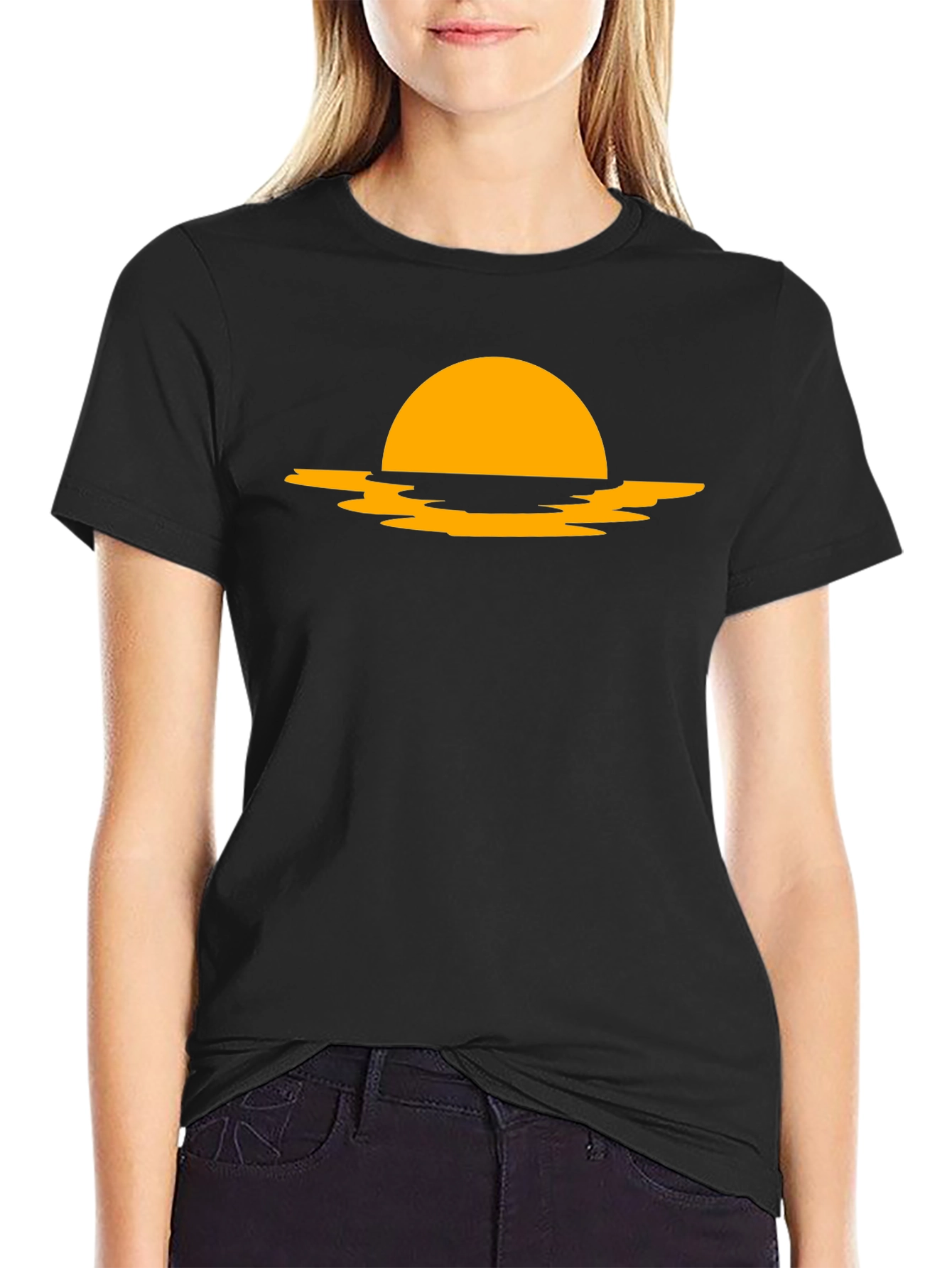 Sunset Silhouette Black Tee