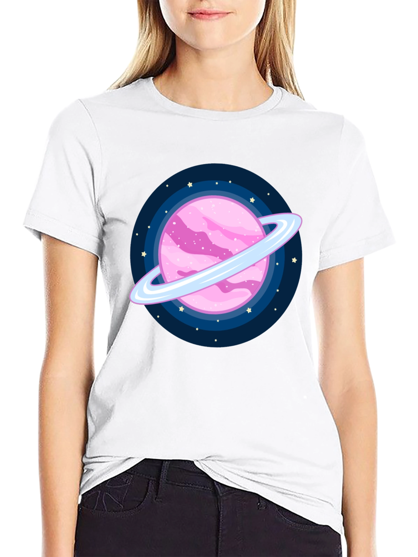 Pink Planet T-Shirt - Galactic Style