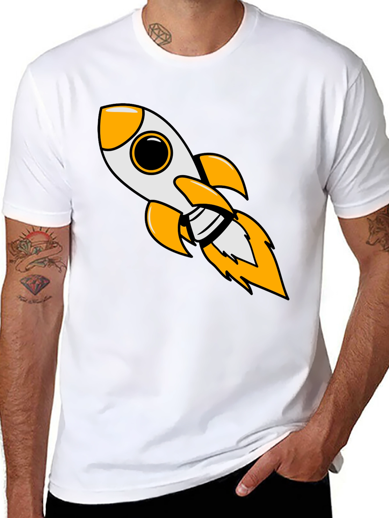 Rocket Blast Mens Black Graphic Tee
