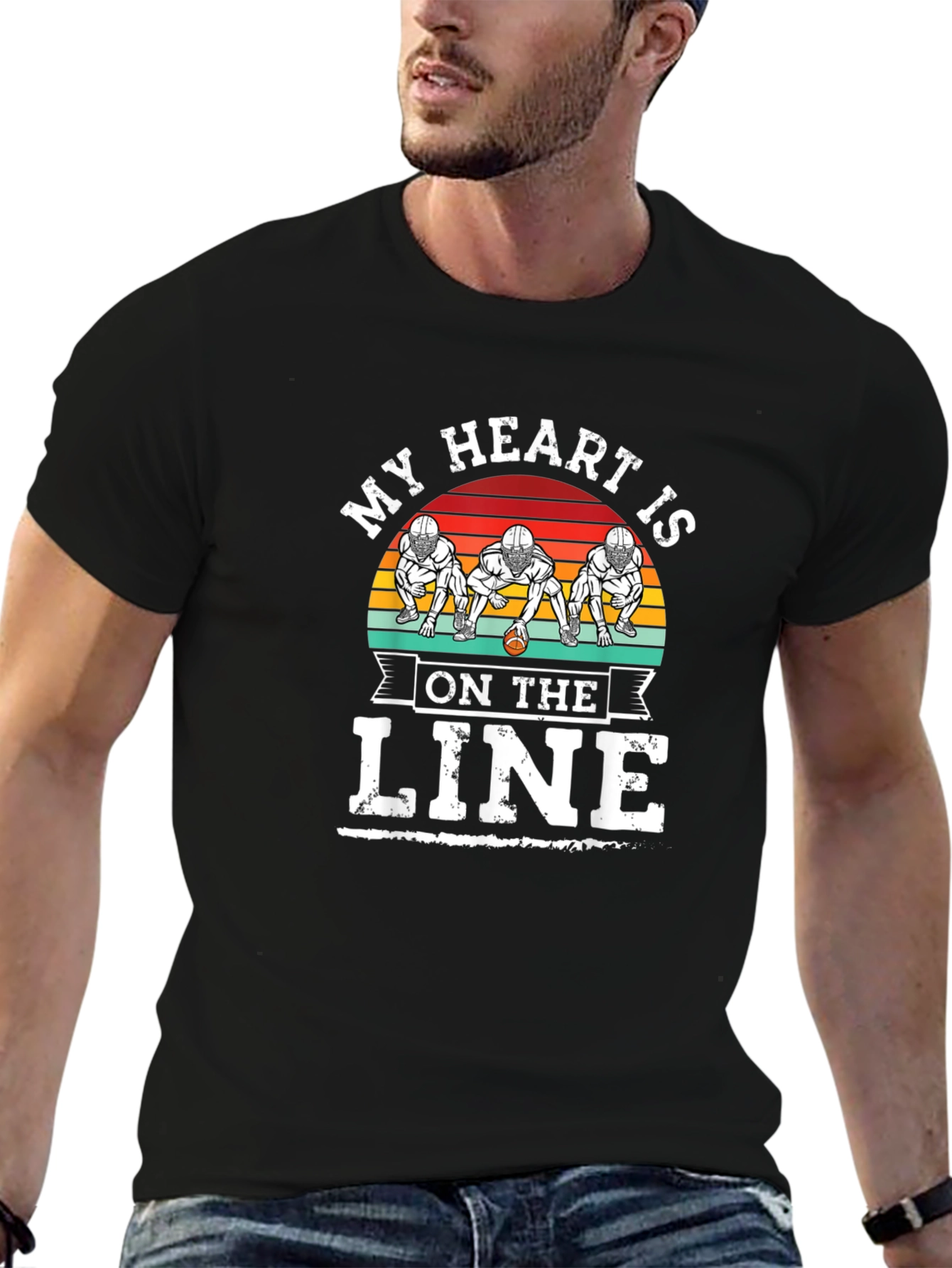 My Heart Is On The Line Football T-Shirt