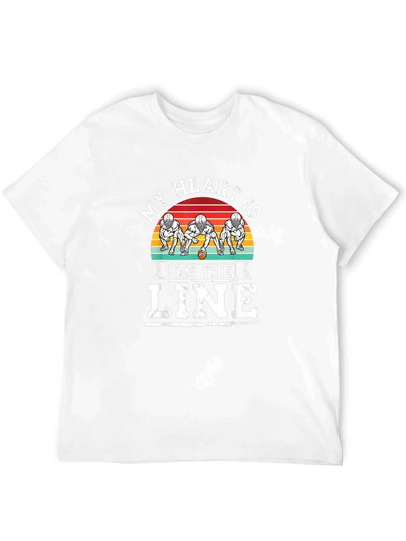 My Heart Is On The Line Football T-Shirt