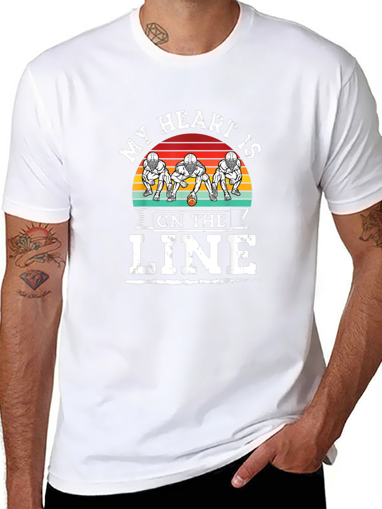 My Heart Is On The Line Football T-Shirt