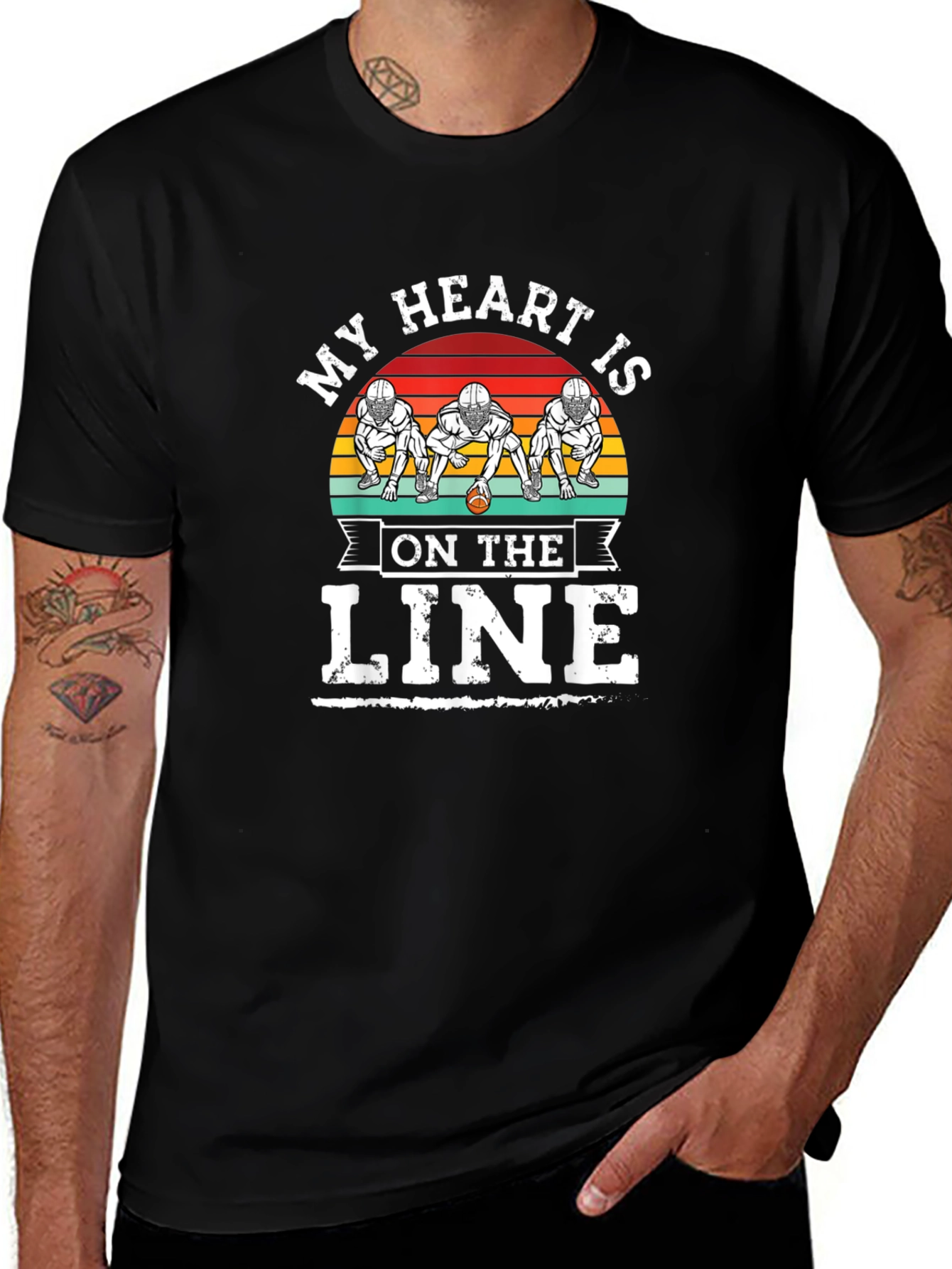 My Heart Is On The Line Football T-Shirt