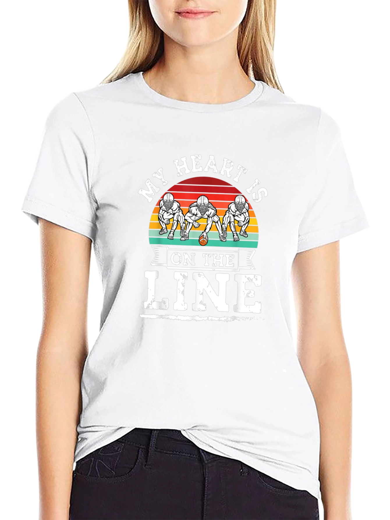 My Heart Is On The Line Football T-Shirt