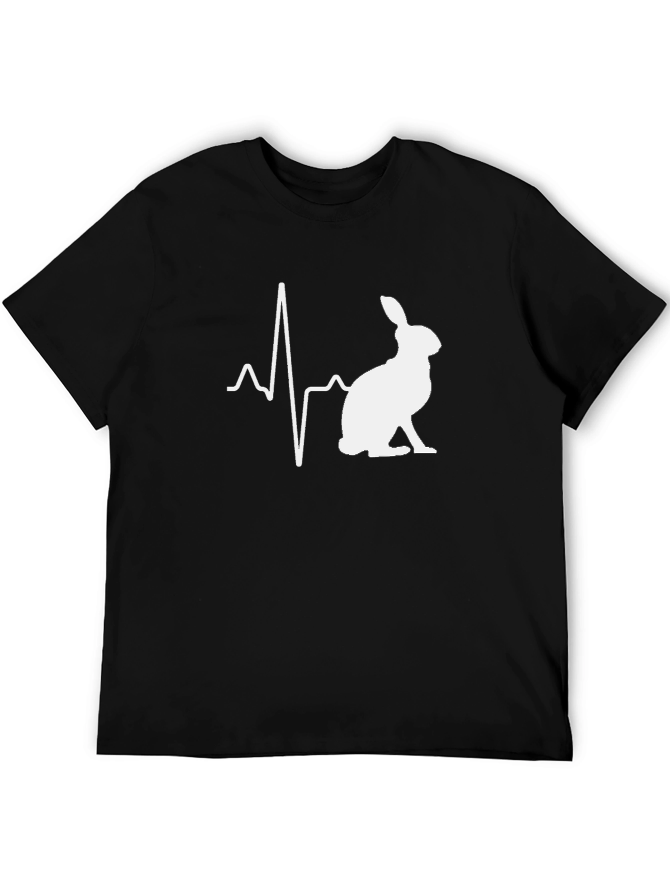 Hare Heartbeat T-Shirt - Black Unique Design