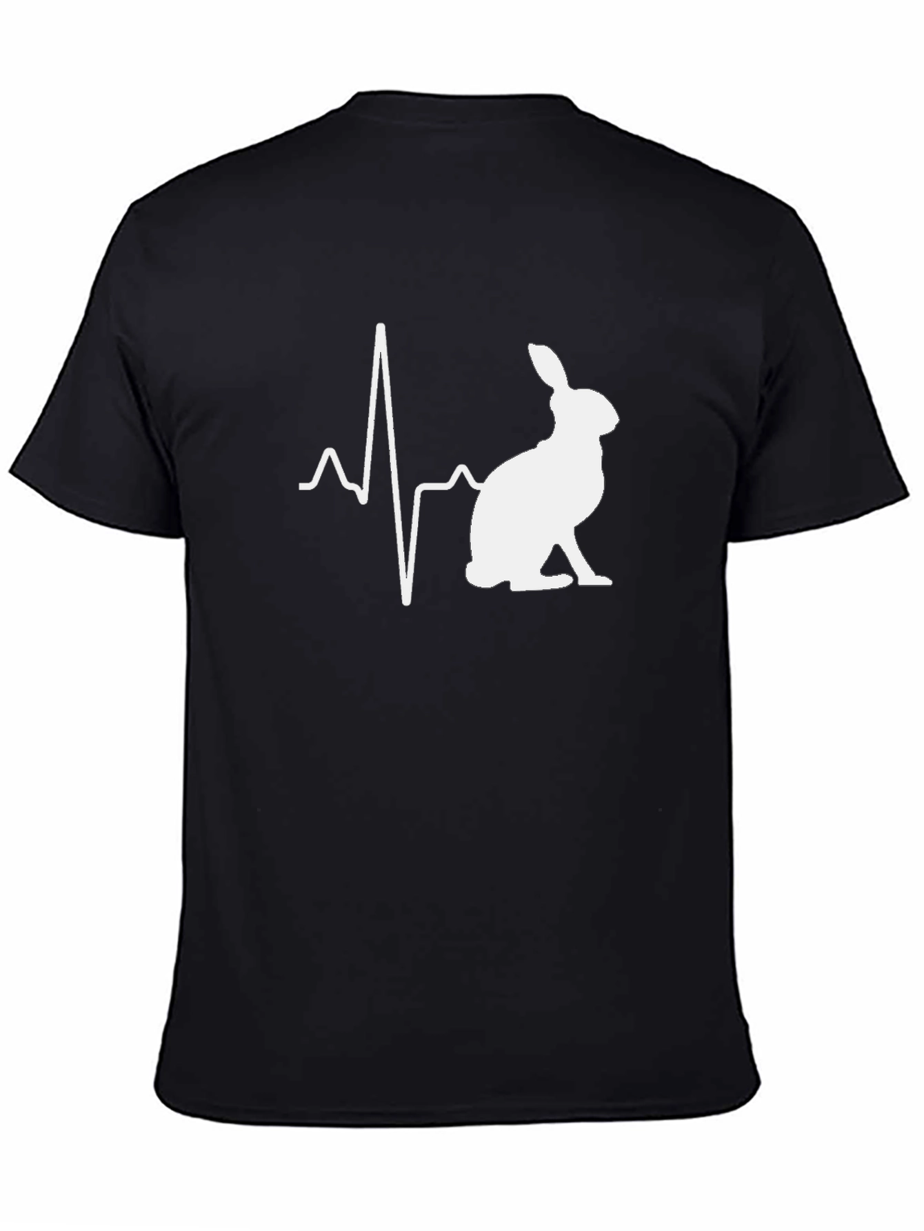 Hare Heartbeat T-Shirt - Black Unique Design