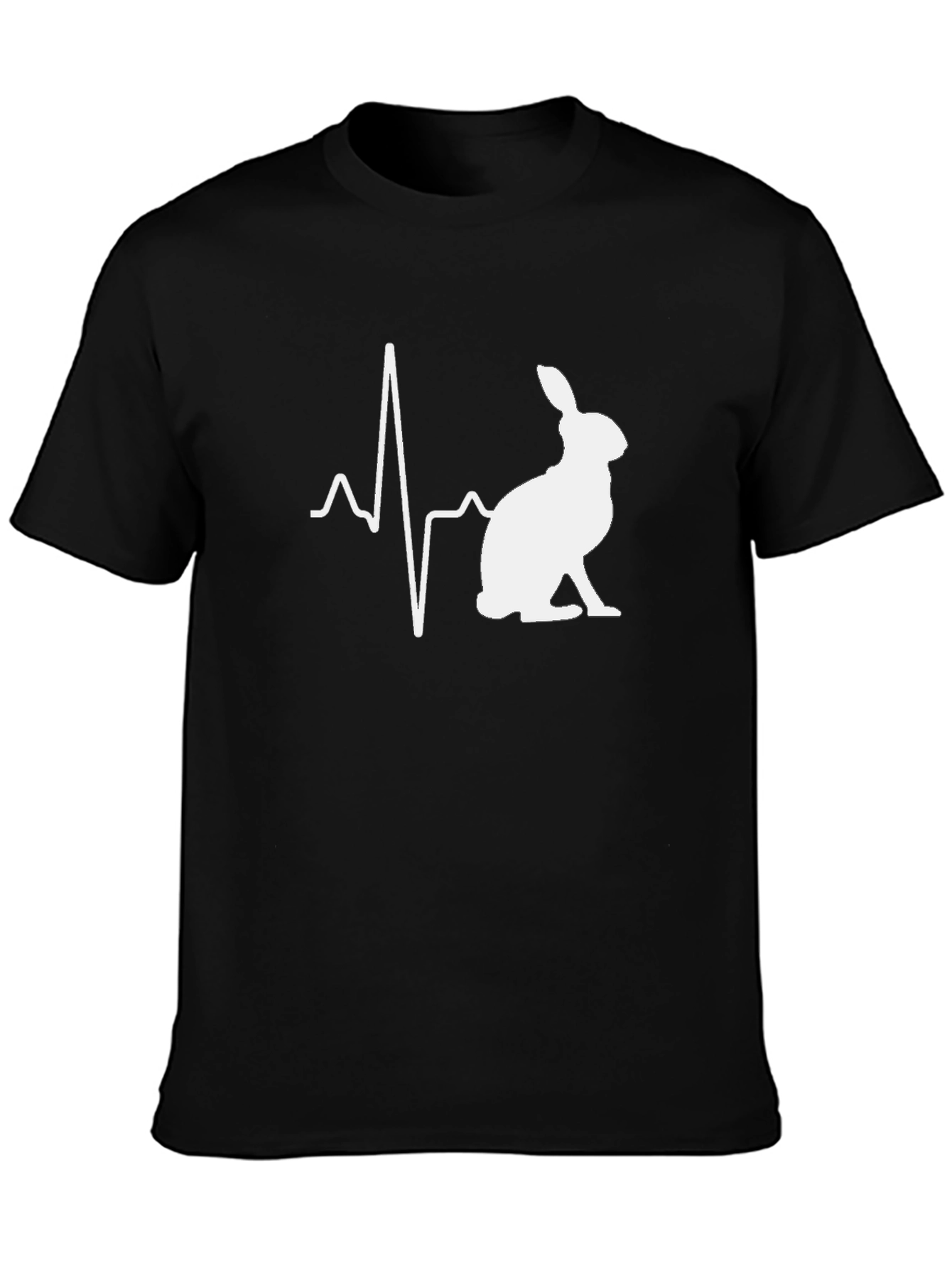 Hare Heartbeat T-Shirt - Black Unique Design