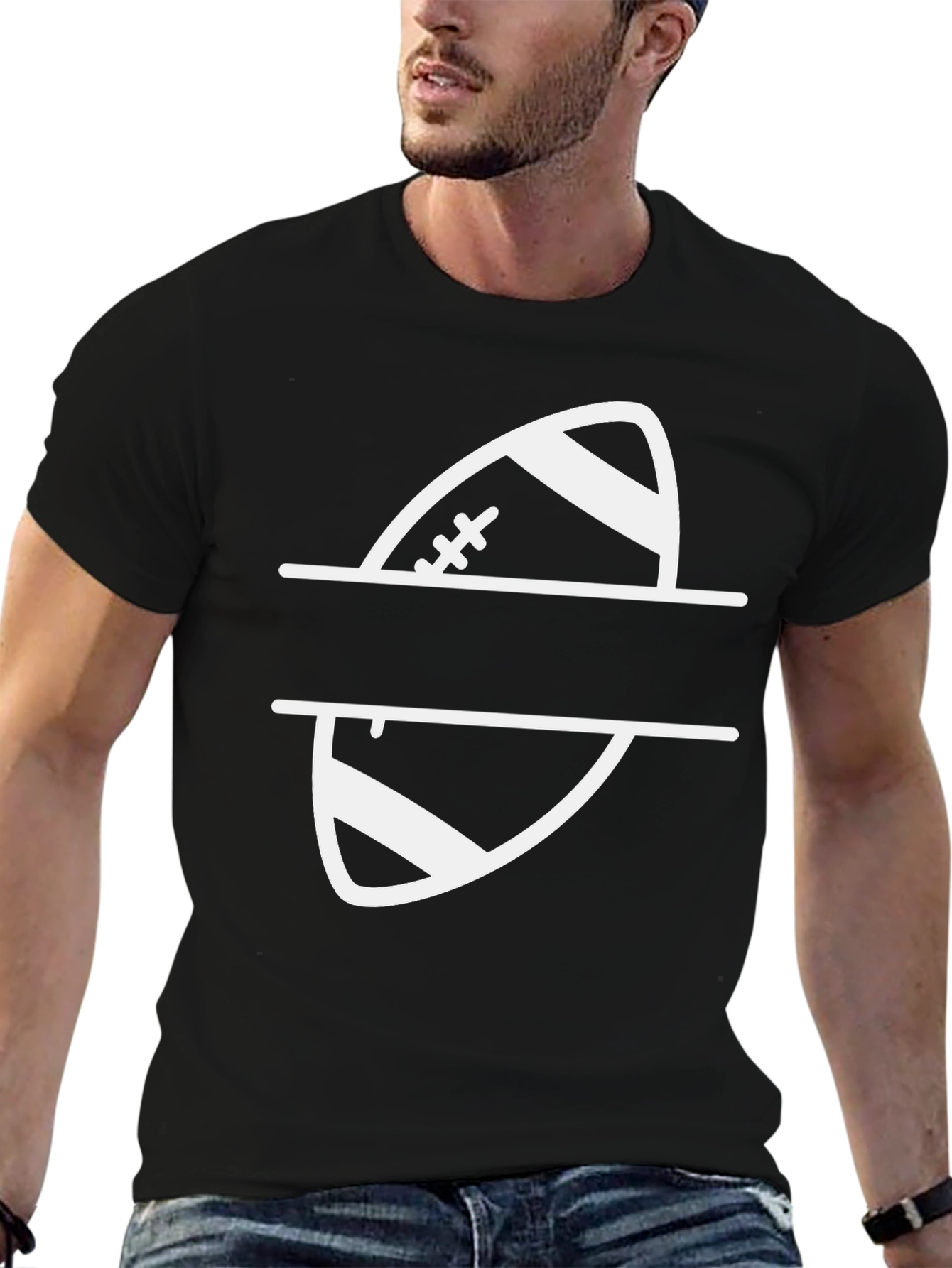 Football Graphic Tee - Personalized Split Design