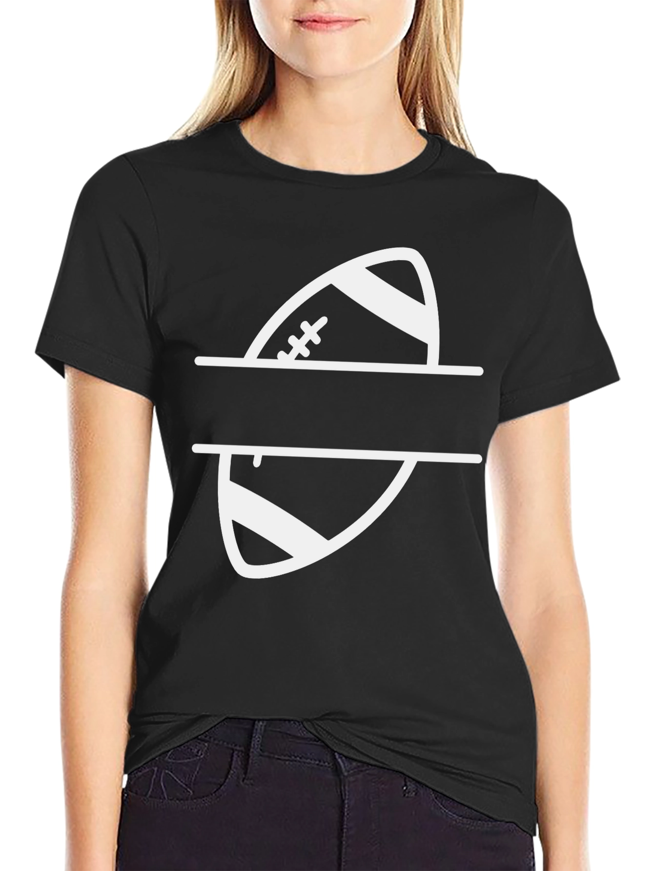 Football Graphic Tee - Personalized Split Design