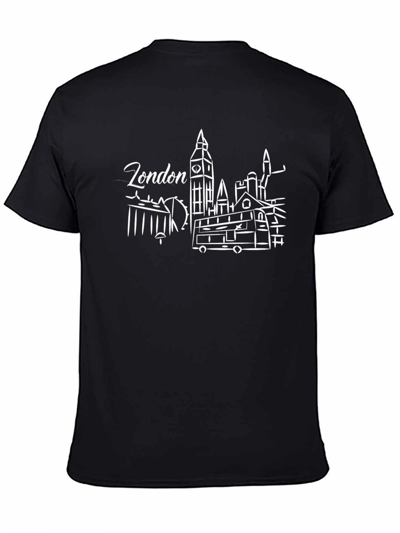 London Skyline Graphic T-Shirt - Black Cotton Tee