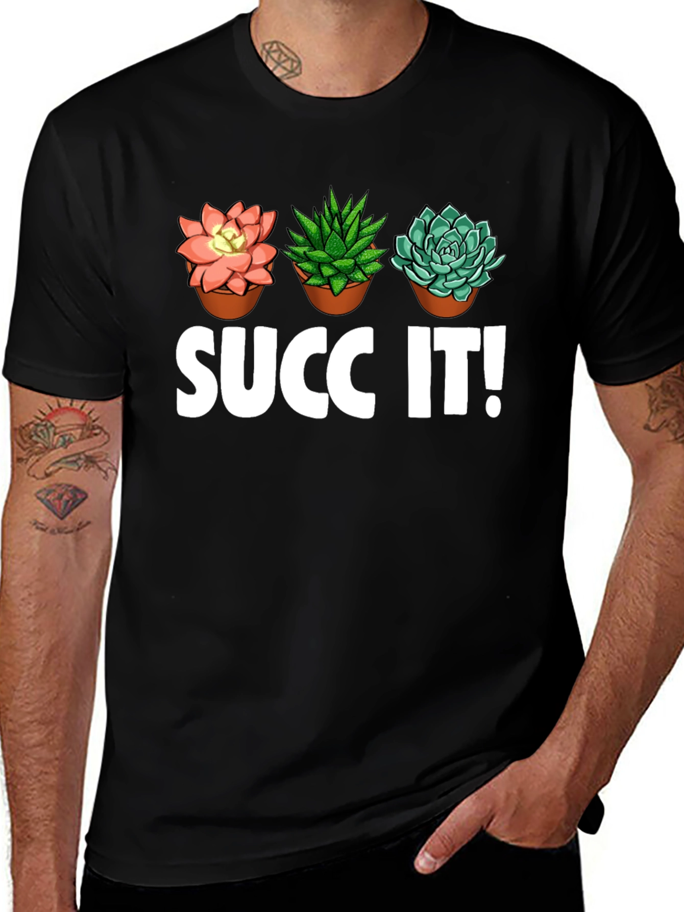 Succ It! Succulent Plant Graphic T-Shirt - Unique Design