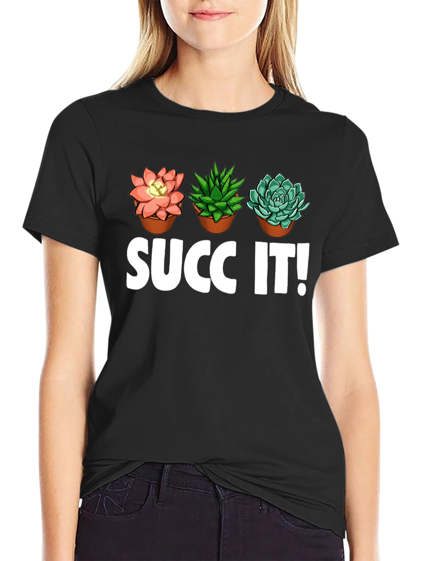 Succ It! Succulent Plant Graphic T-Shirt - Unique Design