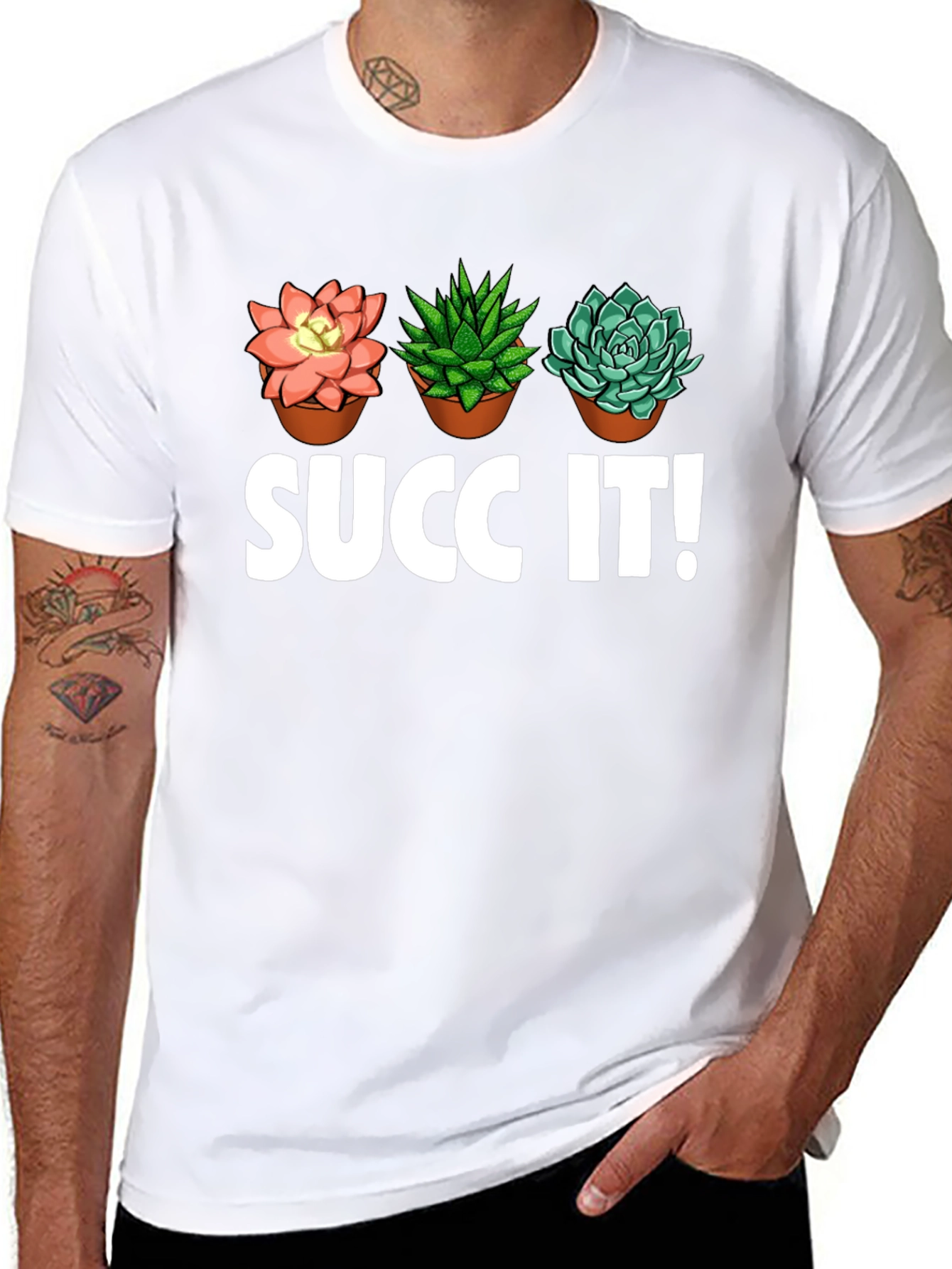 Succ It! Succulent Plant Graphic T-Shirt - Unique Design