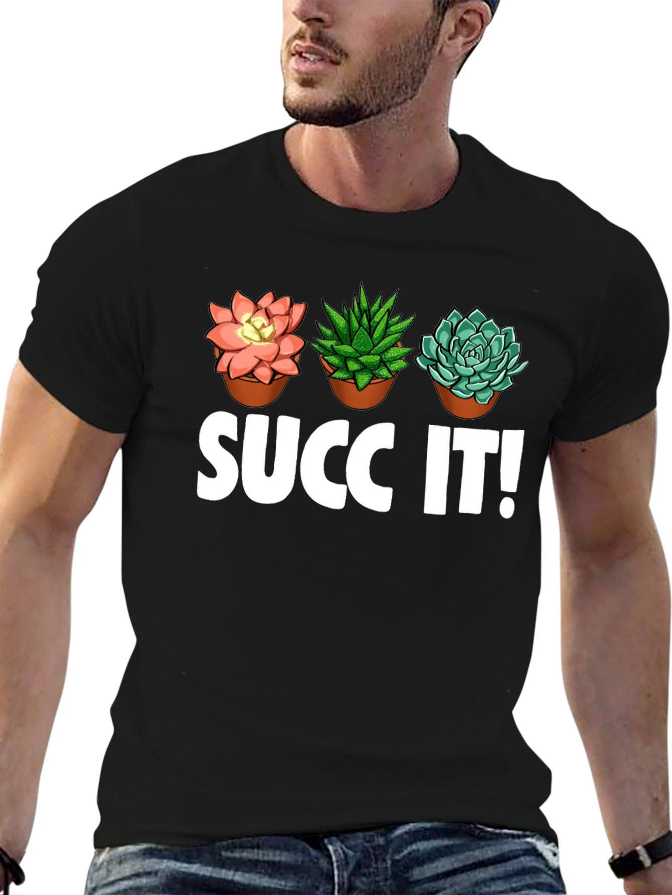 Succ It! Succulent Plant Graphic T-Shirt - Unique Design