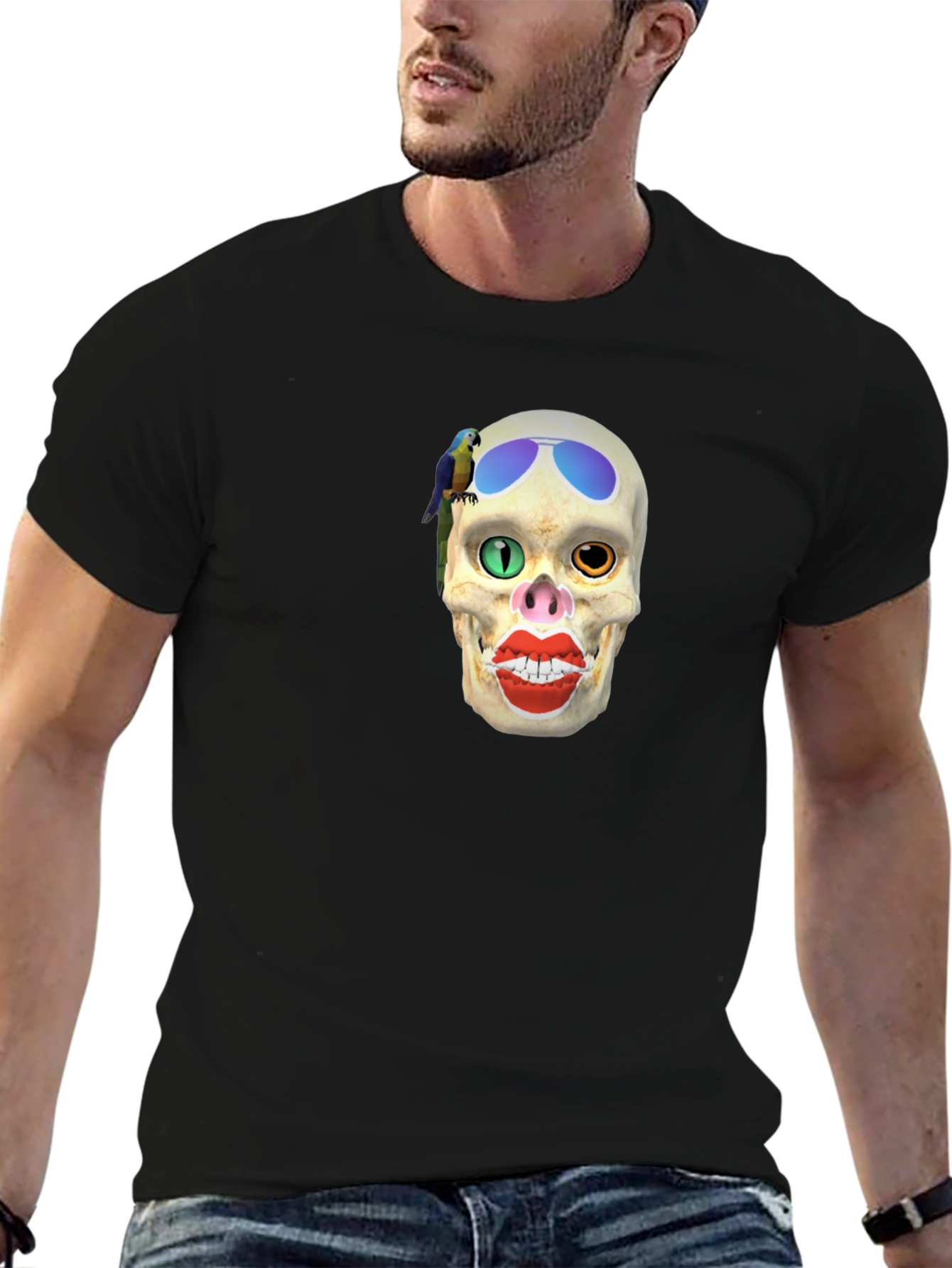 Skull Parrot Sunglasses T-Shirt