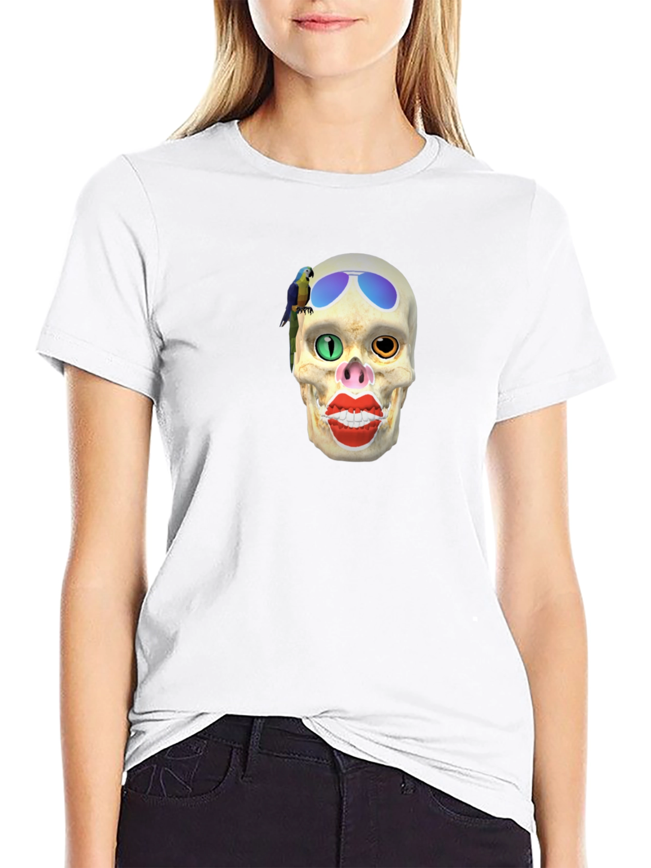 Skull Parrot Sunglasses T-Shirt