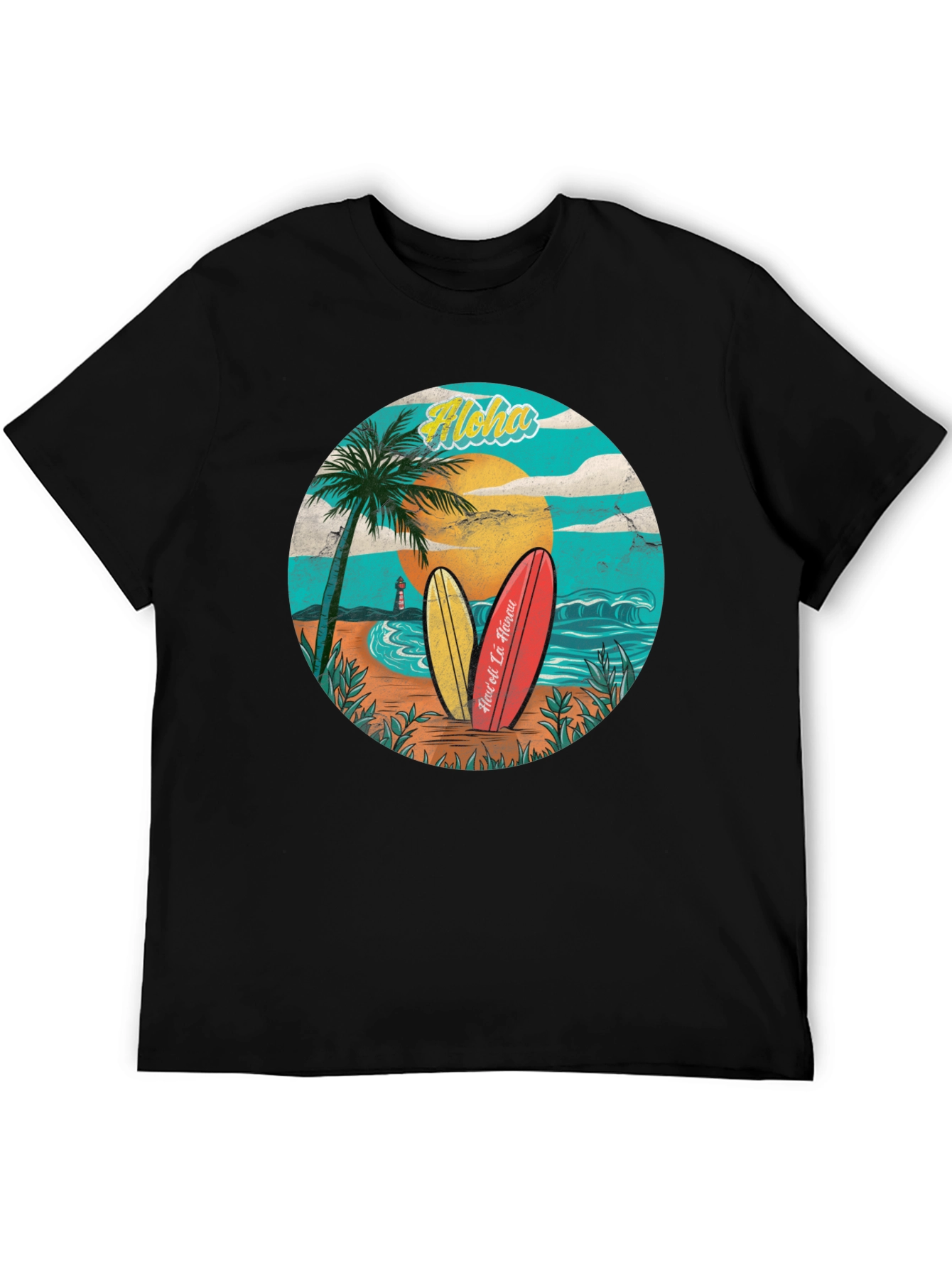 Aloha Beach Surfboard Graphic T-Shirt
