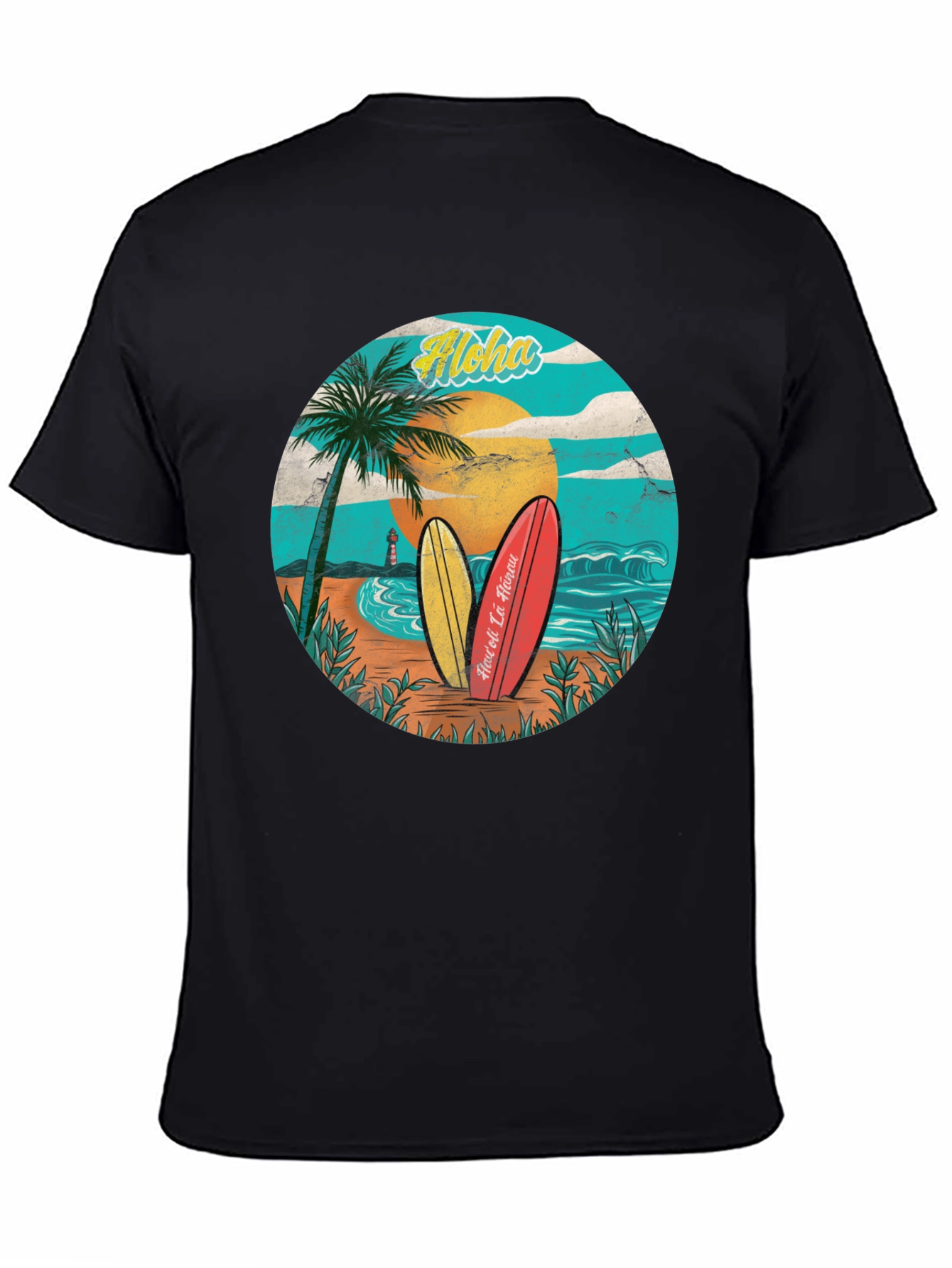 Aloha Beach Surfboard Graphic T-Shirt