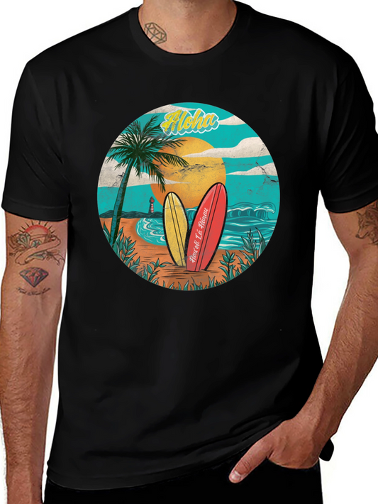 Aloha Beach Surfboard Graphic T-Shirt