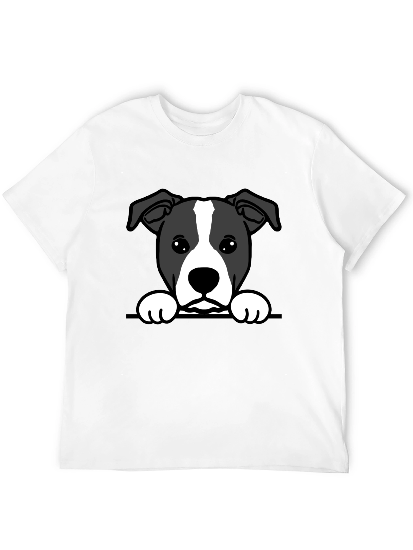 Cute Dog Graphic Tee - Black