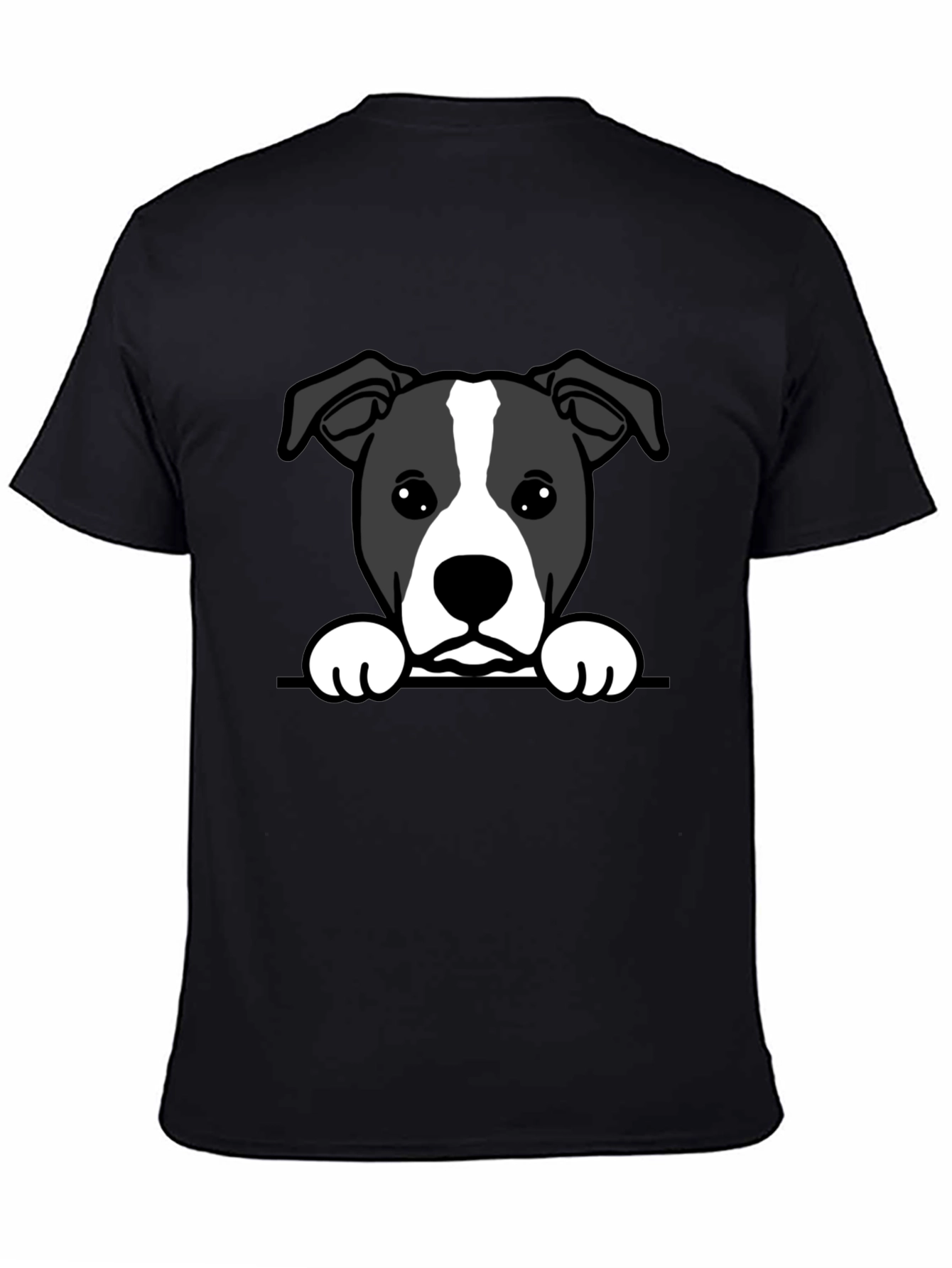 Cute Dog Graphic Tee - Black