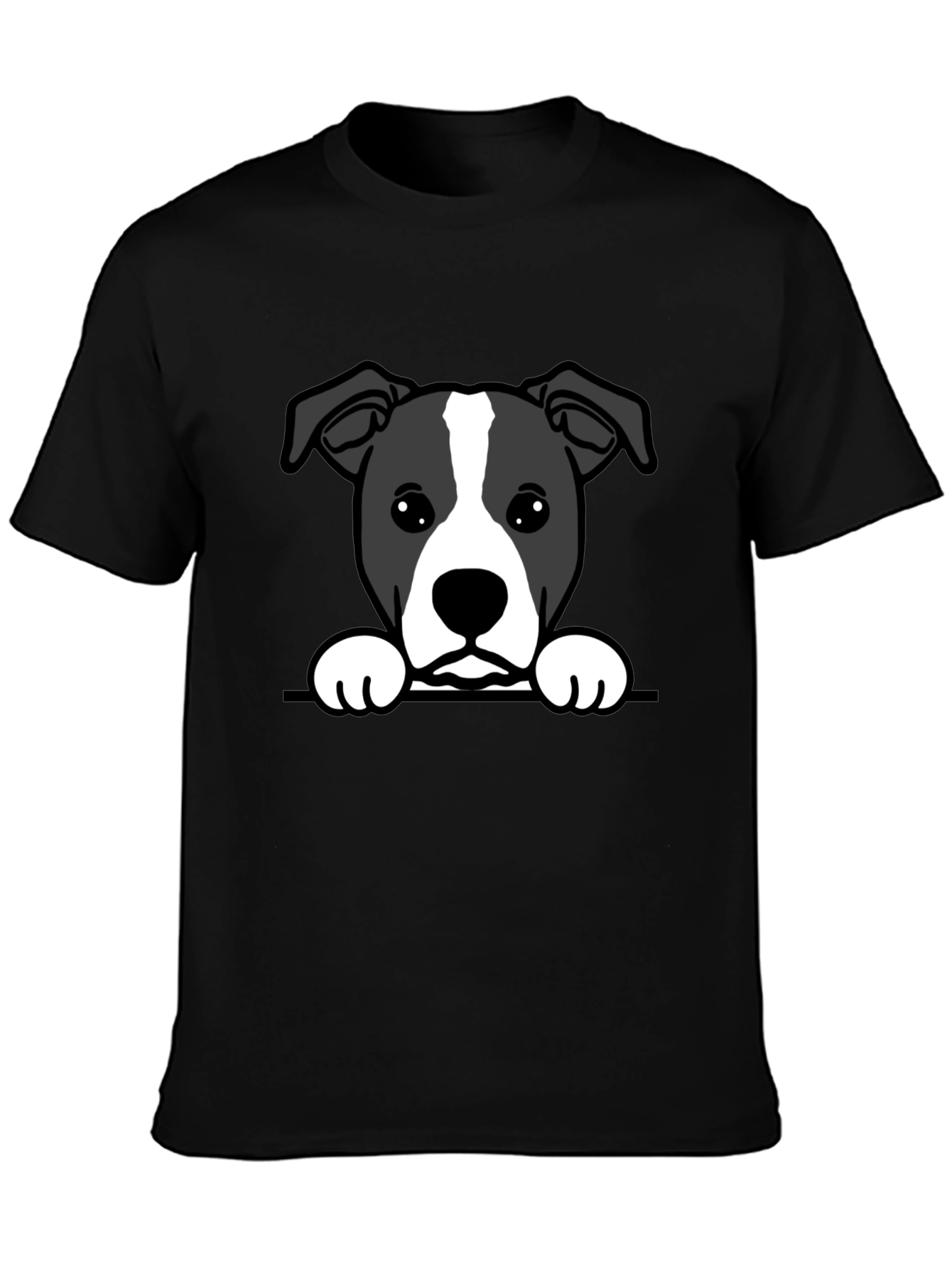 Cute Dog Graphic Tee - Black