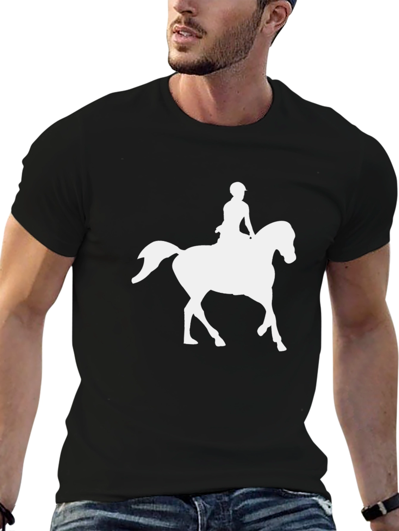 Equestrian Silhouette Tee - Black Graphic T-Shirt