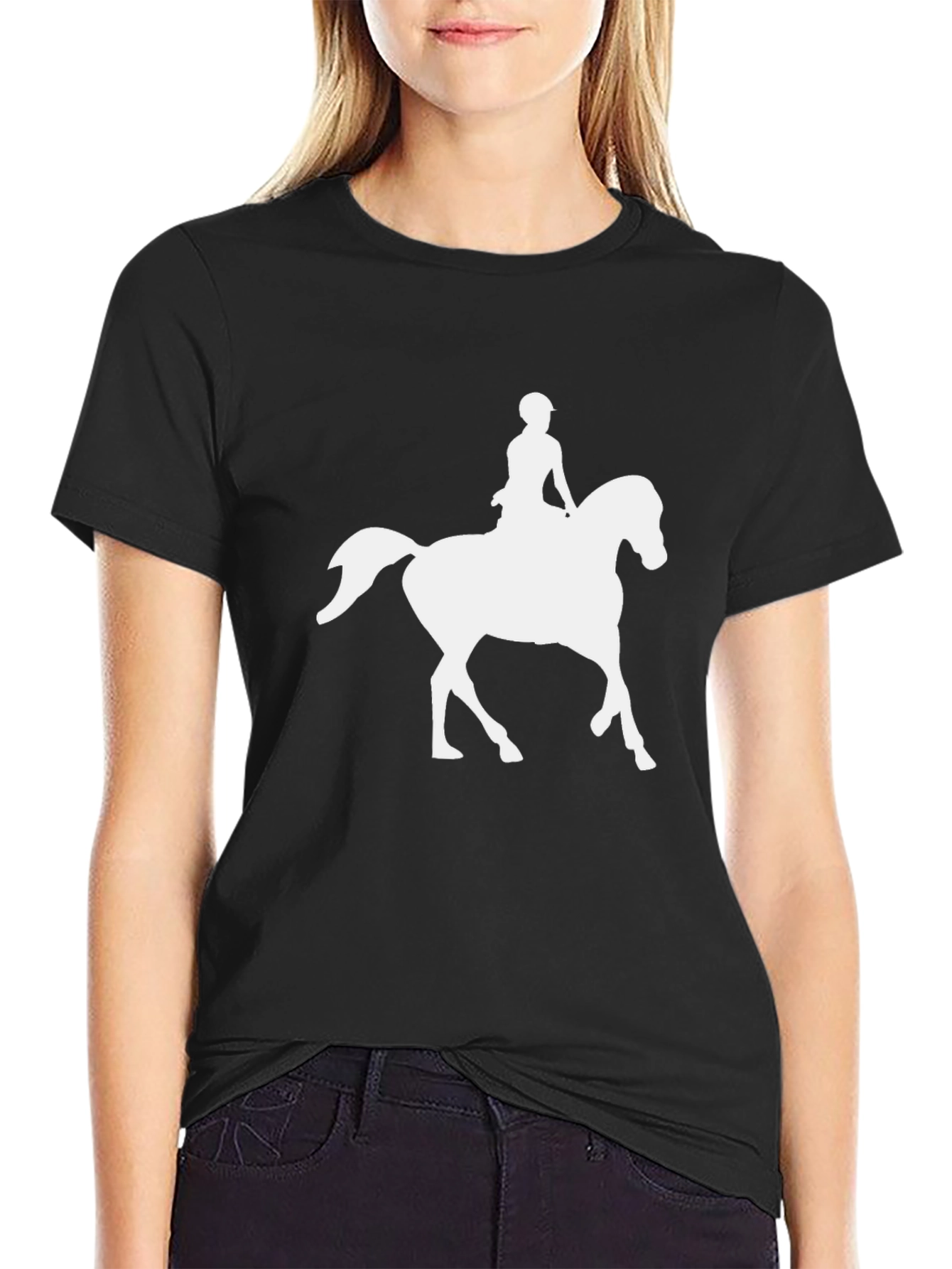 Equestrian Silhouette Tee - Black Graphic T-Shirt