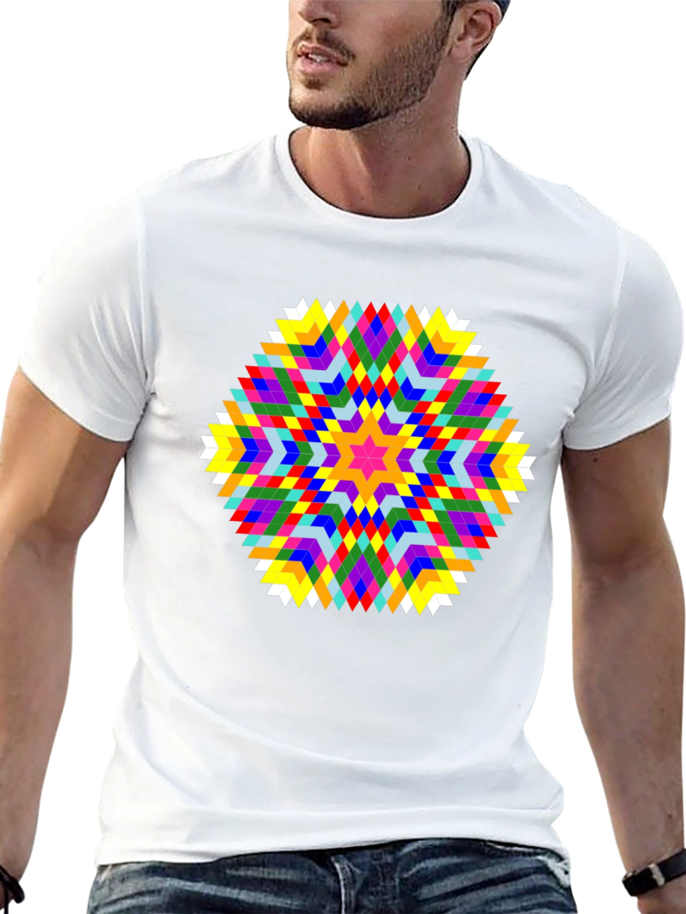 Geometric Starburst T-Shirt - Bold Graphic Tee