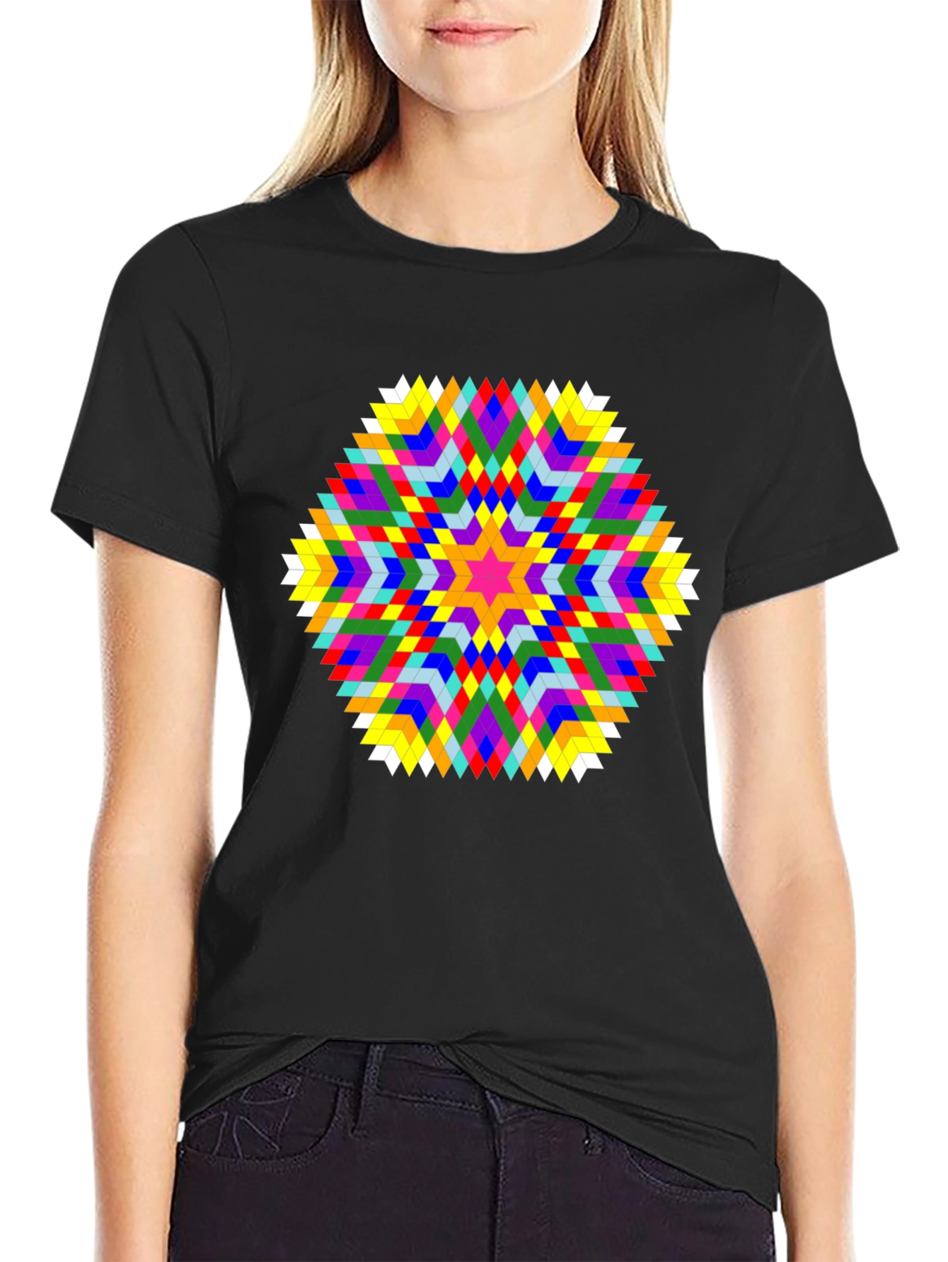 Geometric Starburst T-Shirt - Bold Graphic Tee