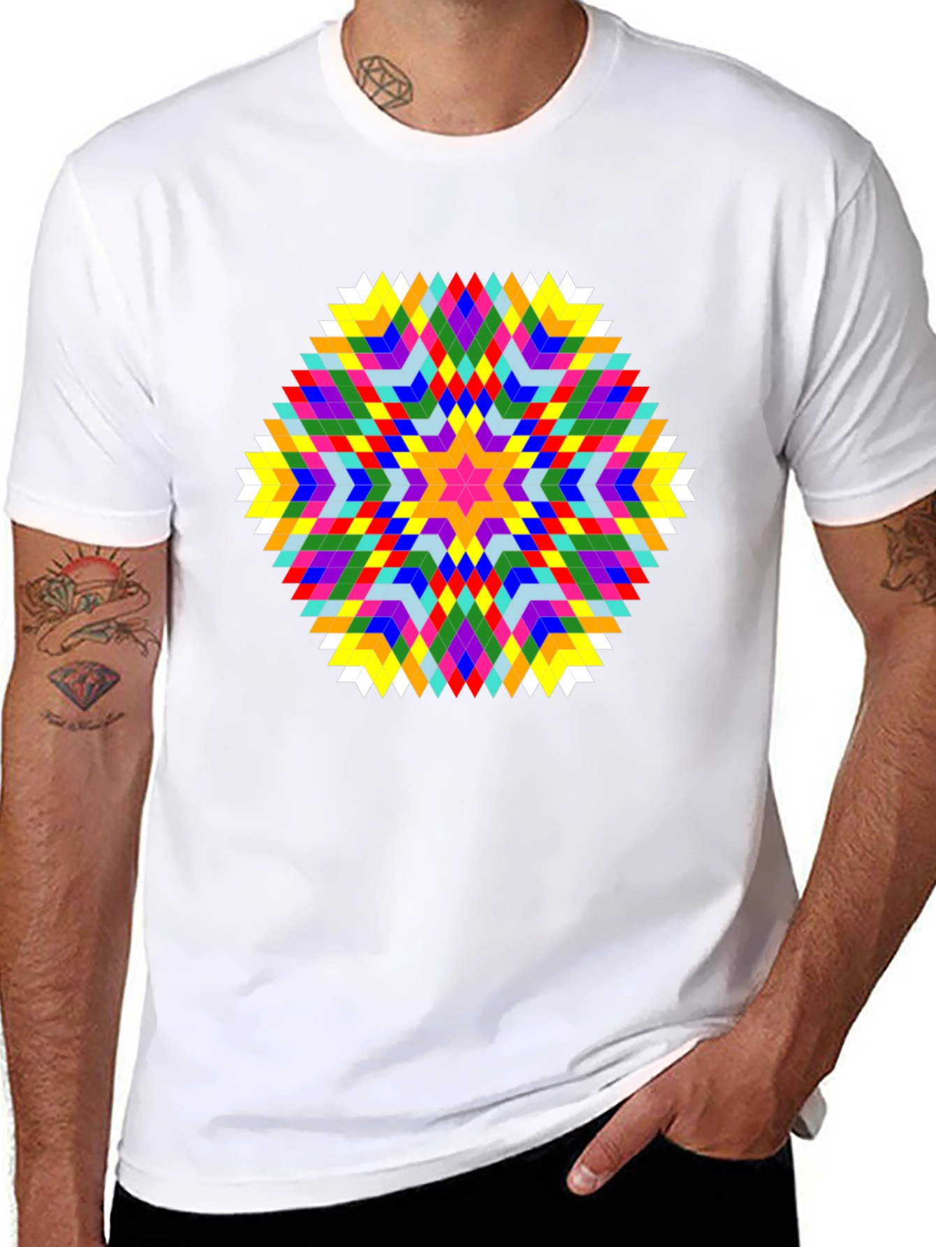 Geometric Starburst T-Shirt - Bold Graphic Tee