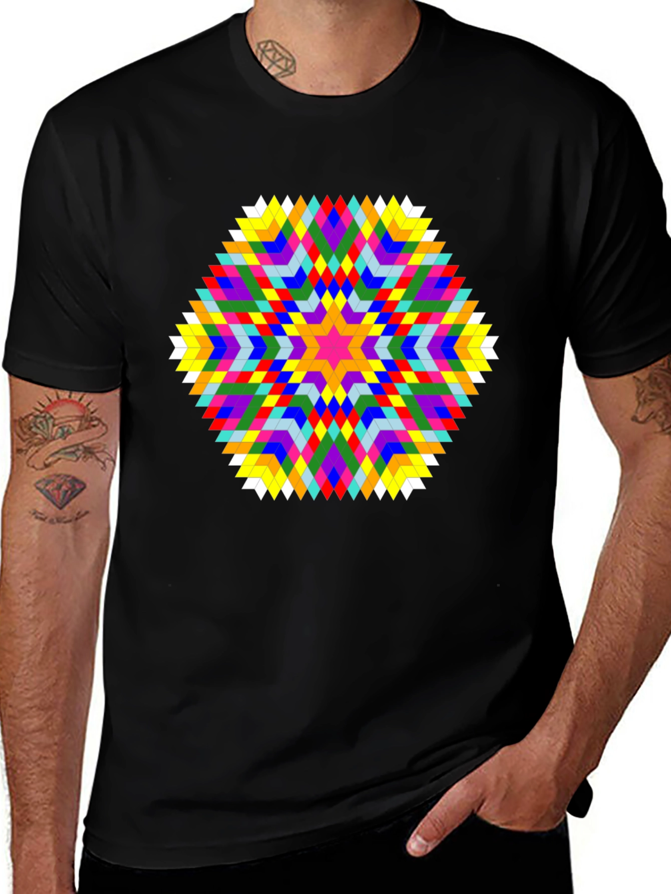 Geometric Starburst T-Shirt - Bold Graphic Tee