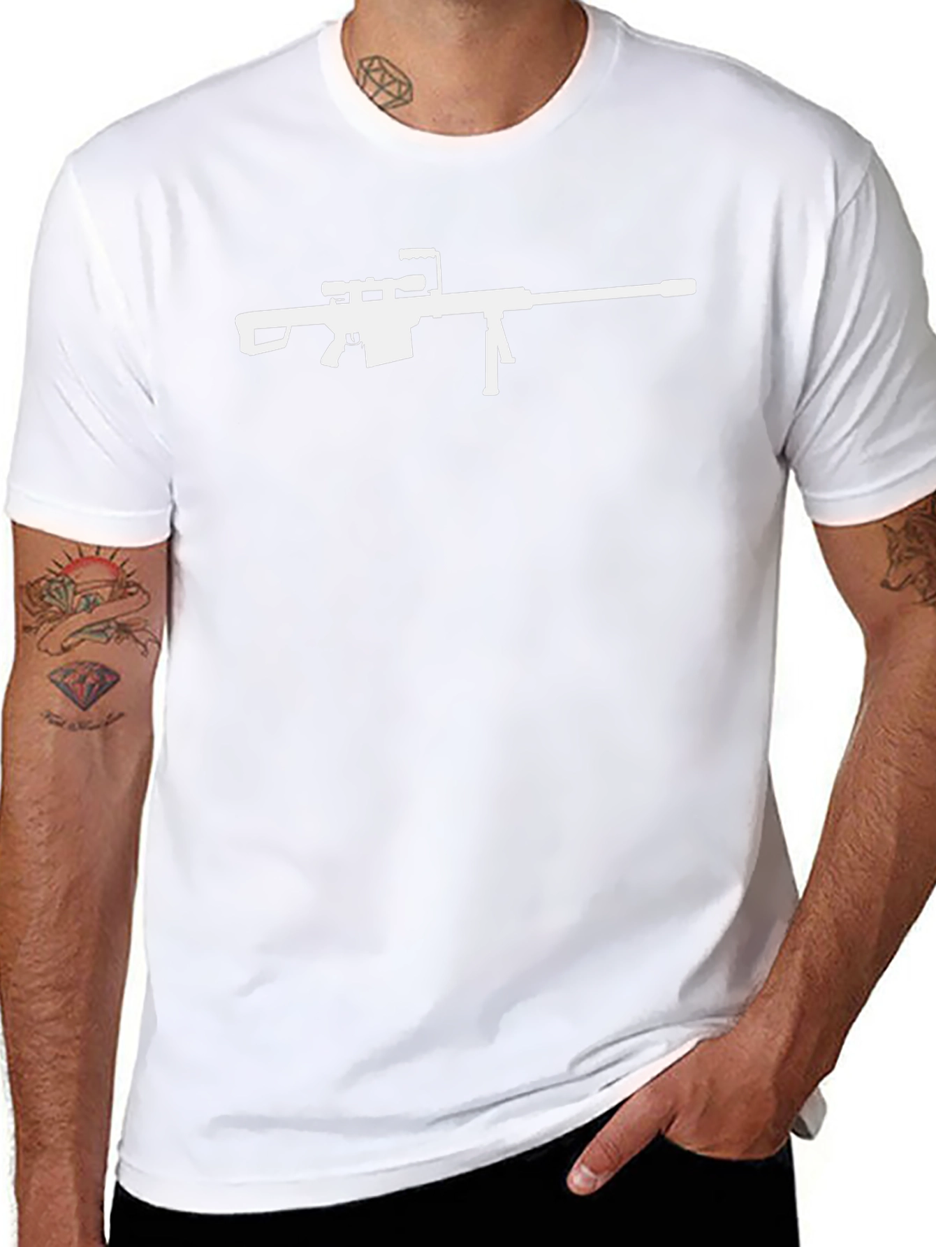 Sniper Rifle Graphic T-Shirt - Black