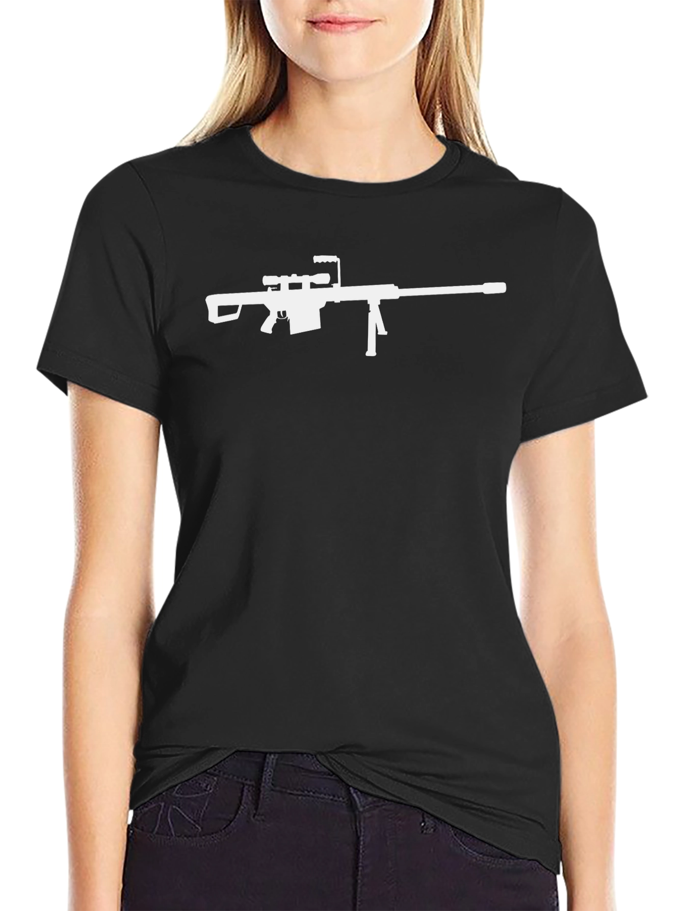 Sniper Rifle Graphic T-Shirt - Black