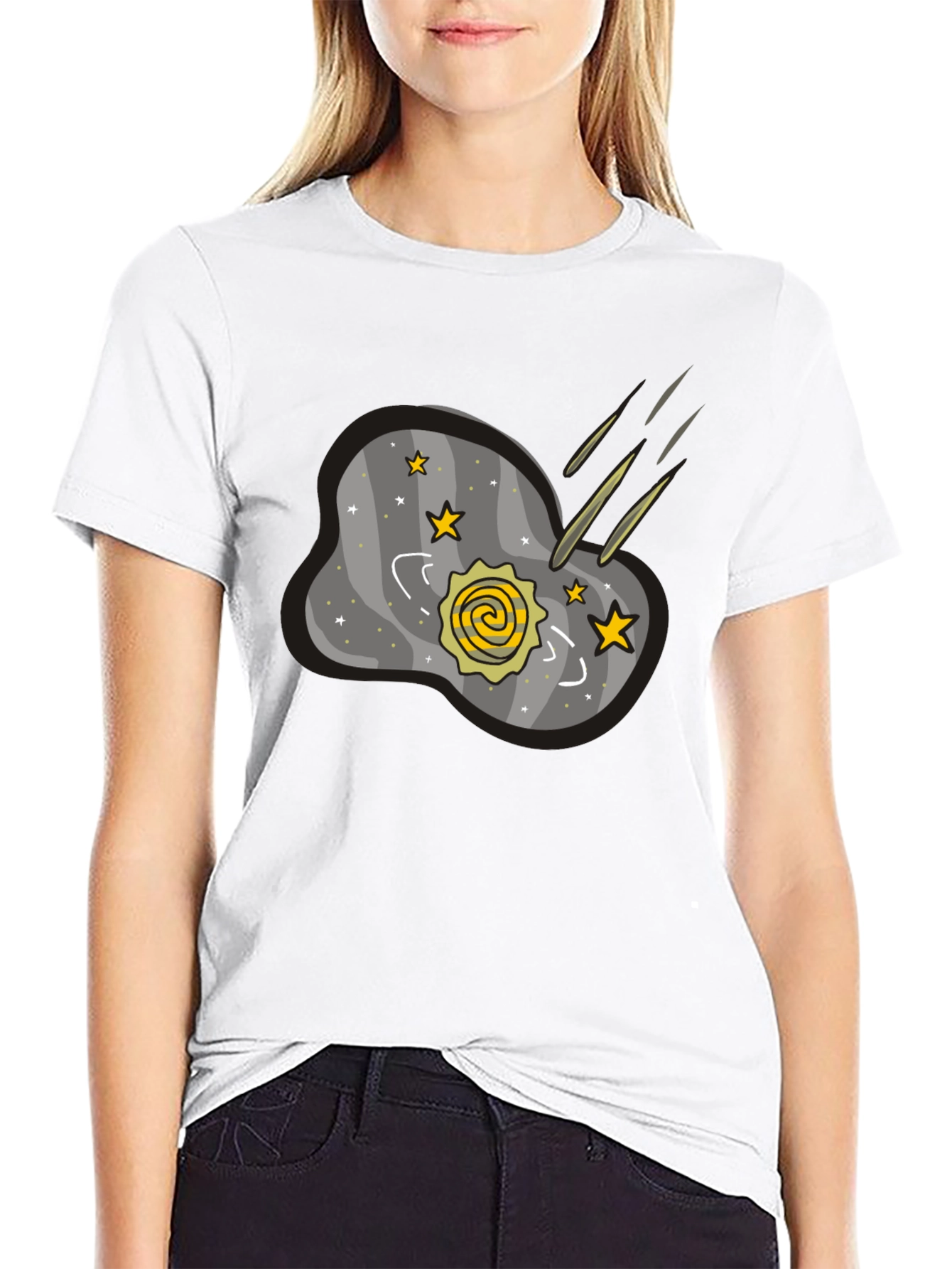 Galaxy Comet Graphic Black T-Shirt