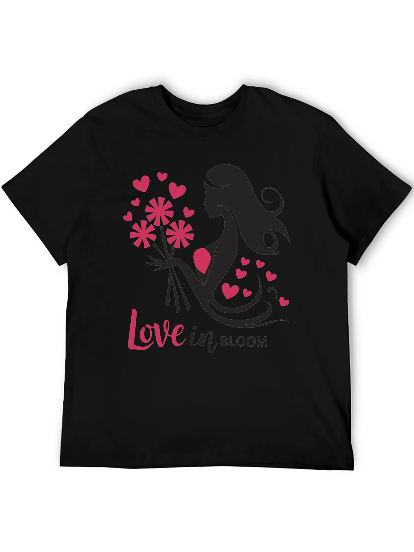 Love in Bloom Graphic Tee - Black