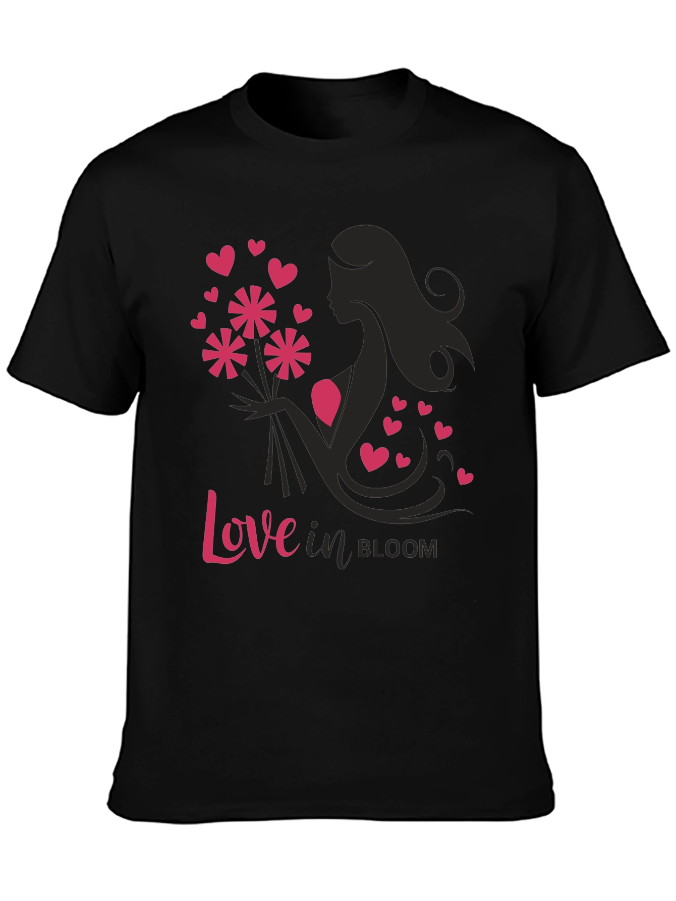 Love in Bloom Graphic Tee - Black