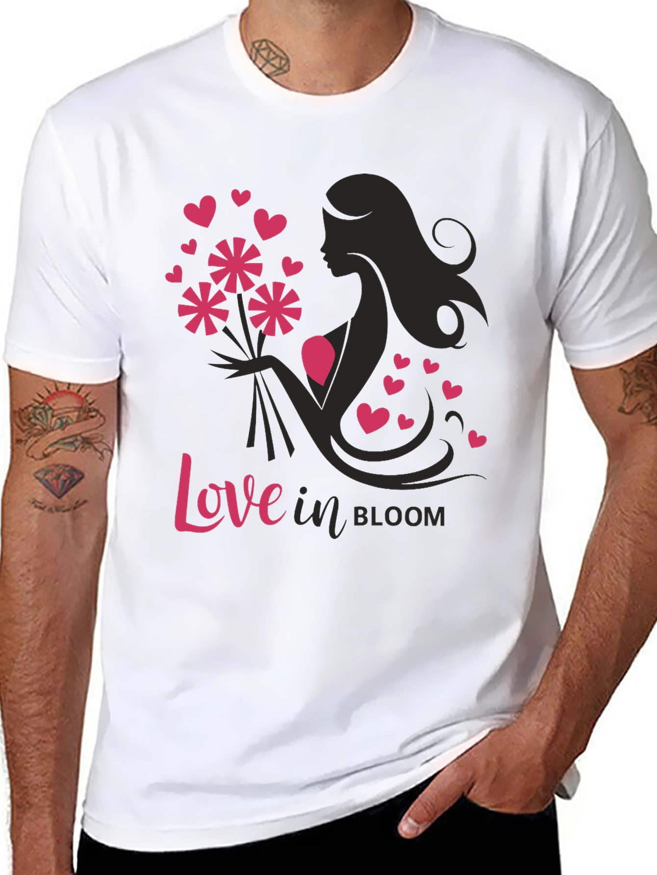 Love in Bloom Graphic Tee - Black